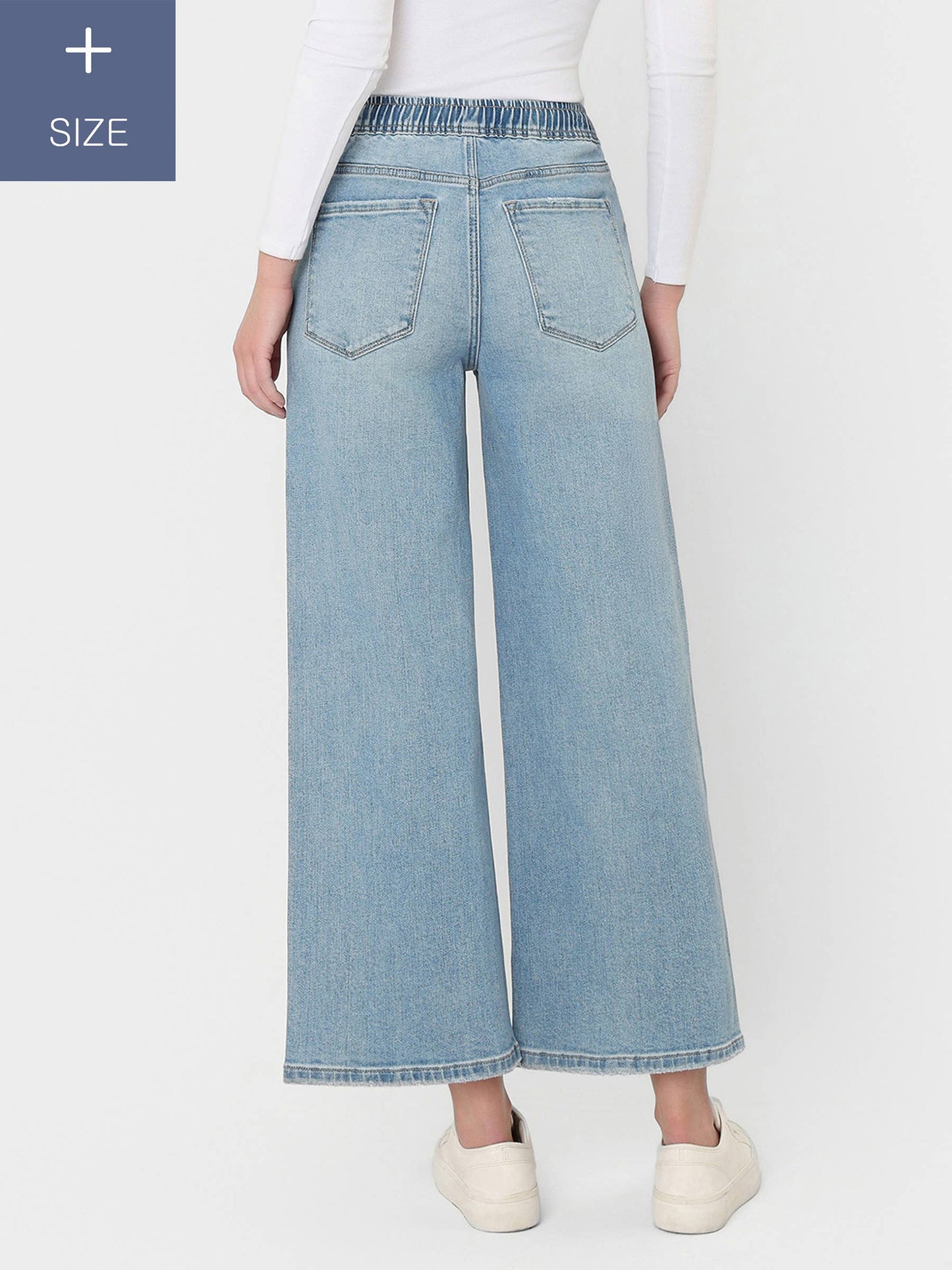 Vervet High Rise Elastic Waistband Crop Wide Leg
