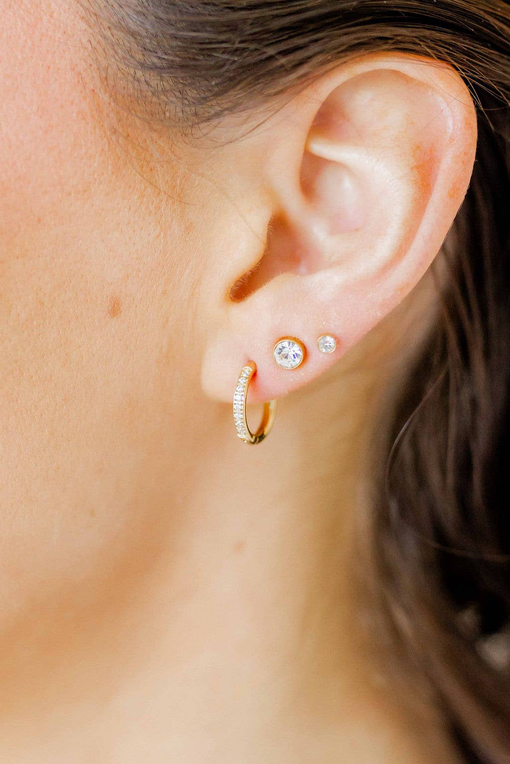 Screwback Stud Earrings - Juliet - Clear - 5mm