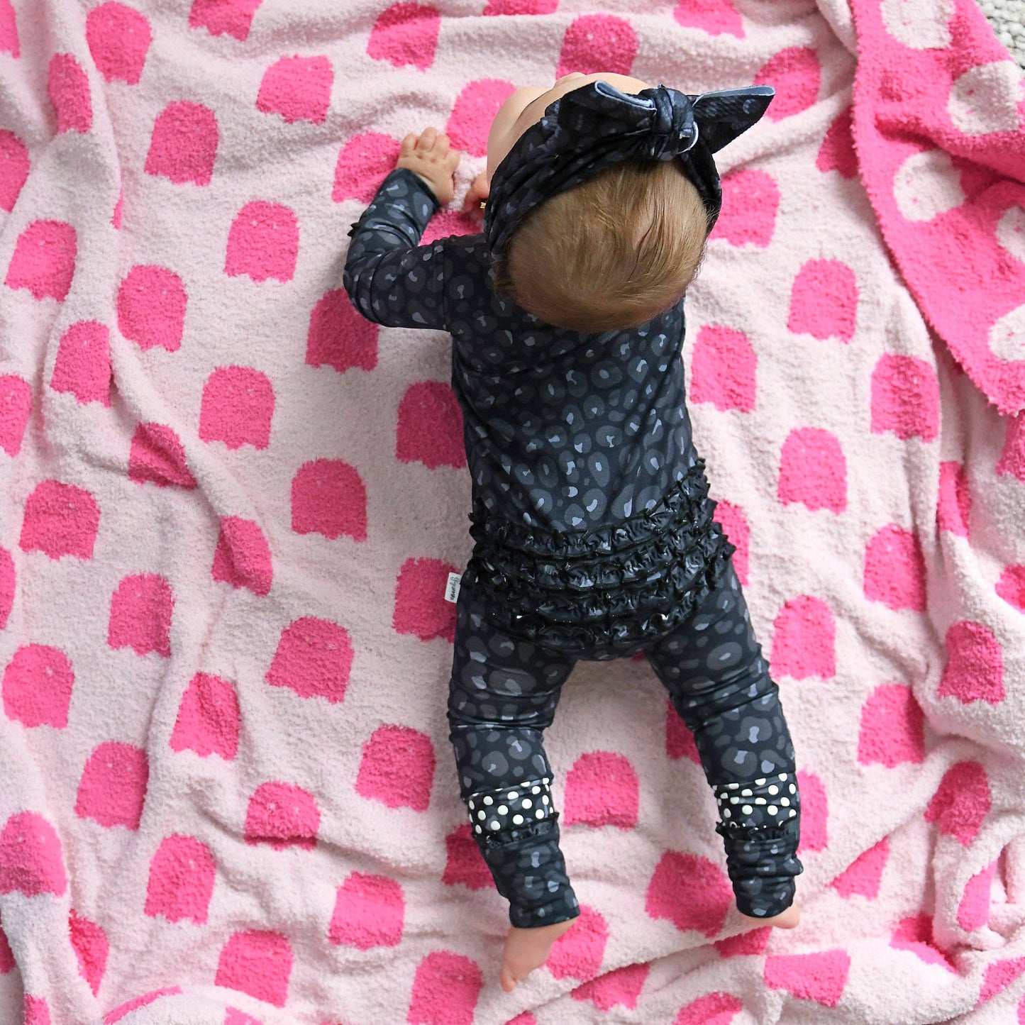 Ash Black Leopard RUFFLE ZIP Bamboo Sleepies Little