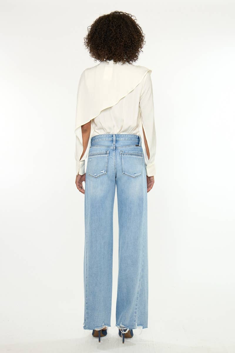 Kan Can Mid Rise Wide Leg Medium light wash