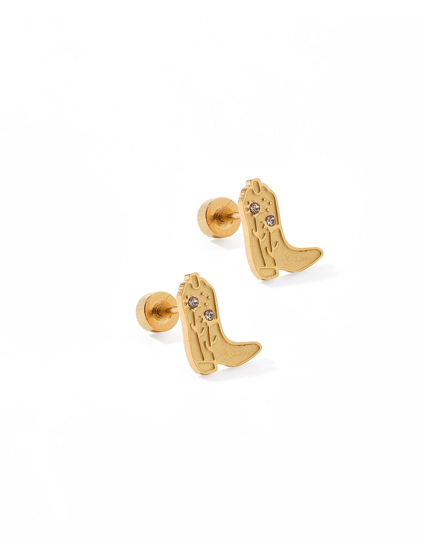 Screwback Stud Earrings - Daisy Cowgirl Boot