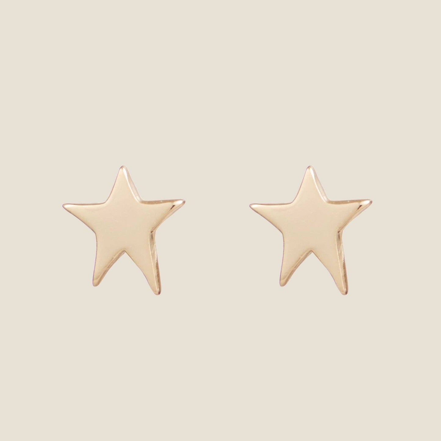 Gold Superstar Studs - Nickel & Suede