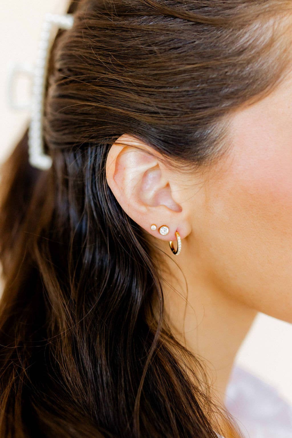 Screwback Stud Earrings - Juliet - Clear - 5mm
