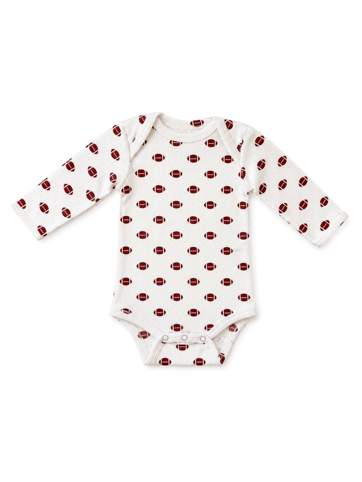 Football / Organic Pointelle Long Sleeve Bodysuit