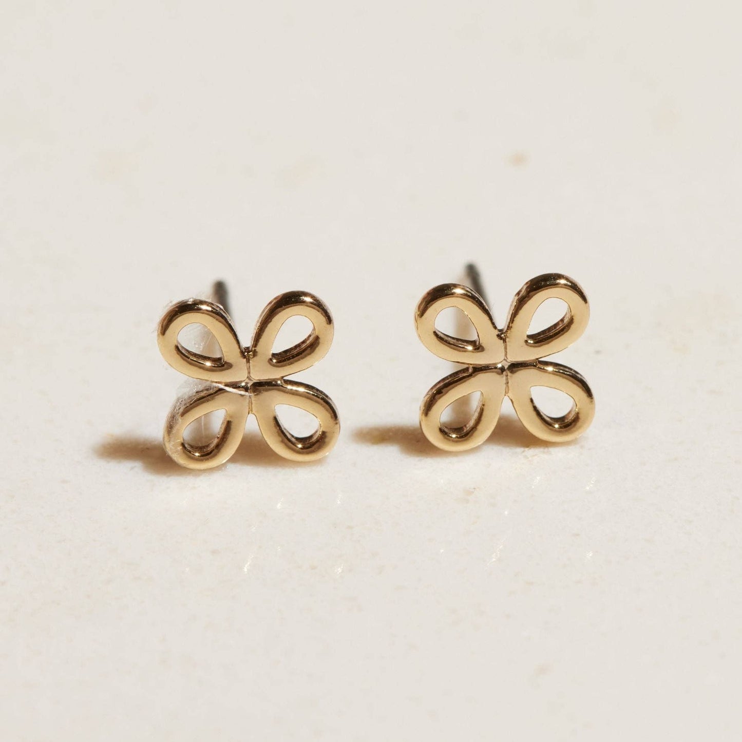 Gold Signature Studs - Nickel & Suede