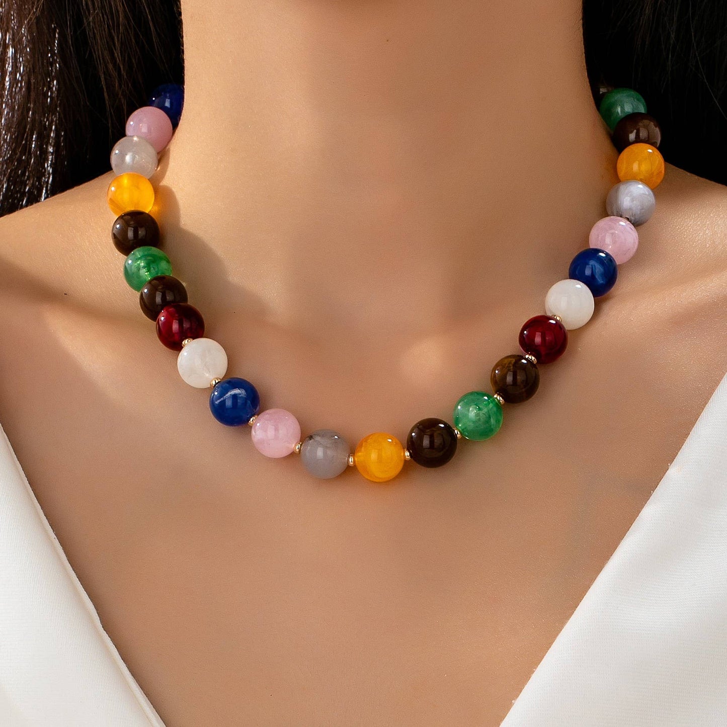 Multi mini beaded necklace