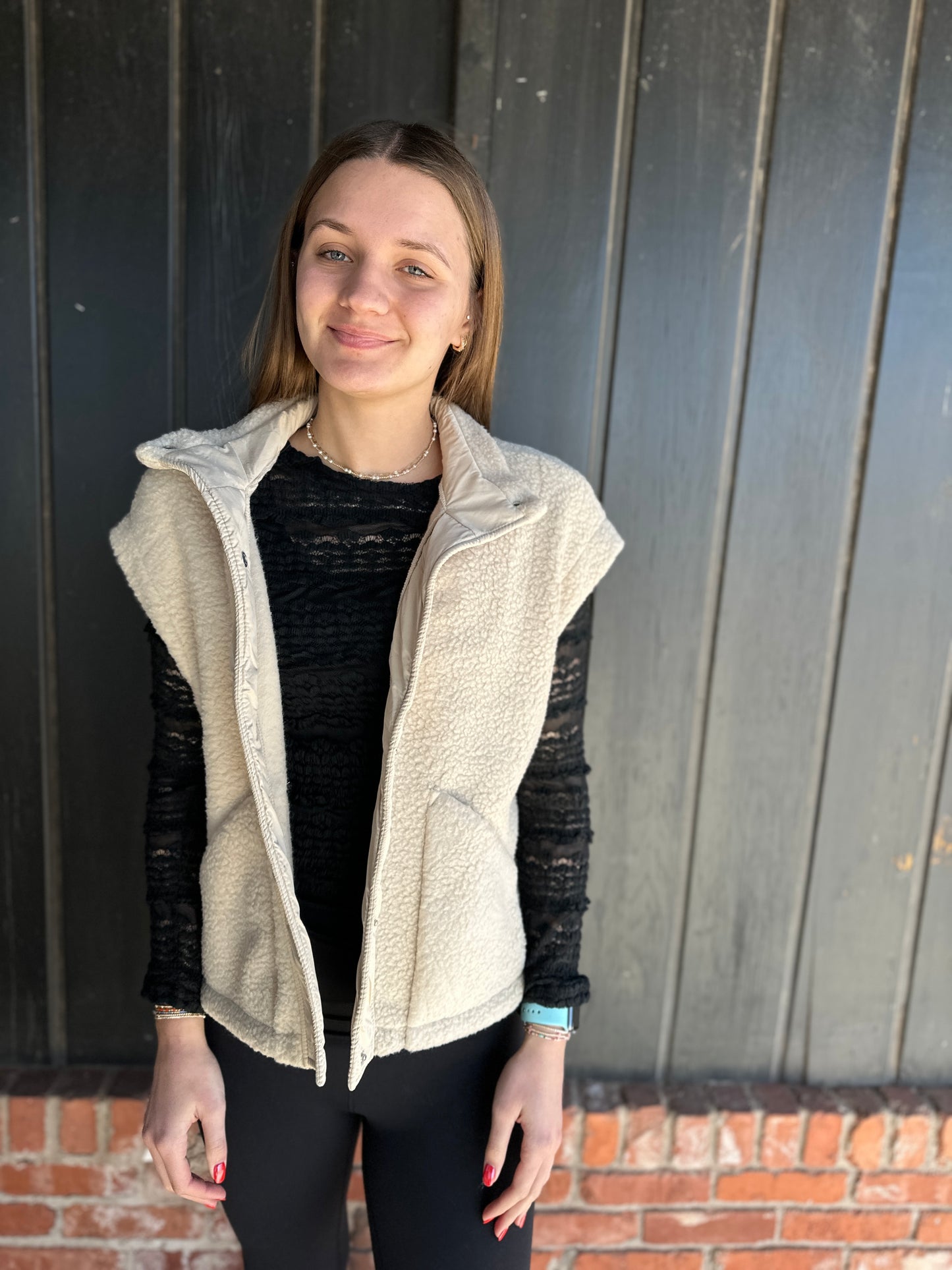 Fleece Button Vest Jacket