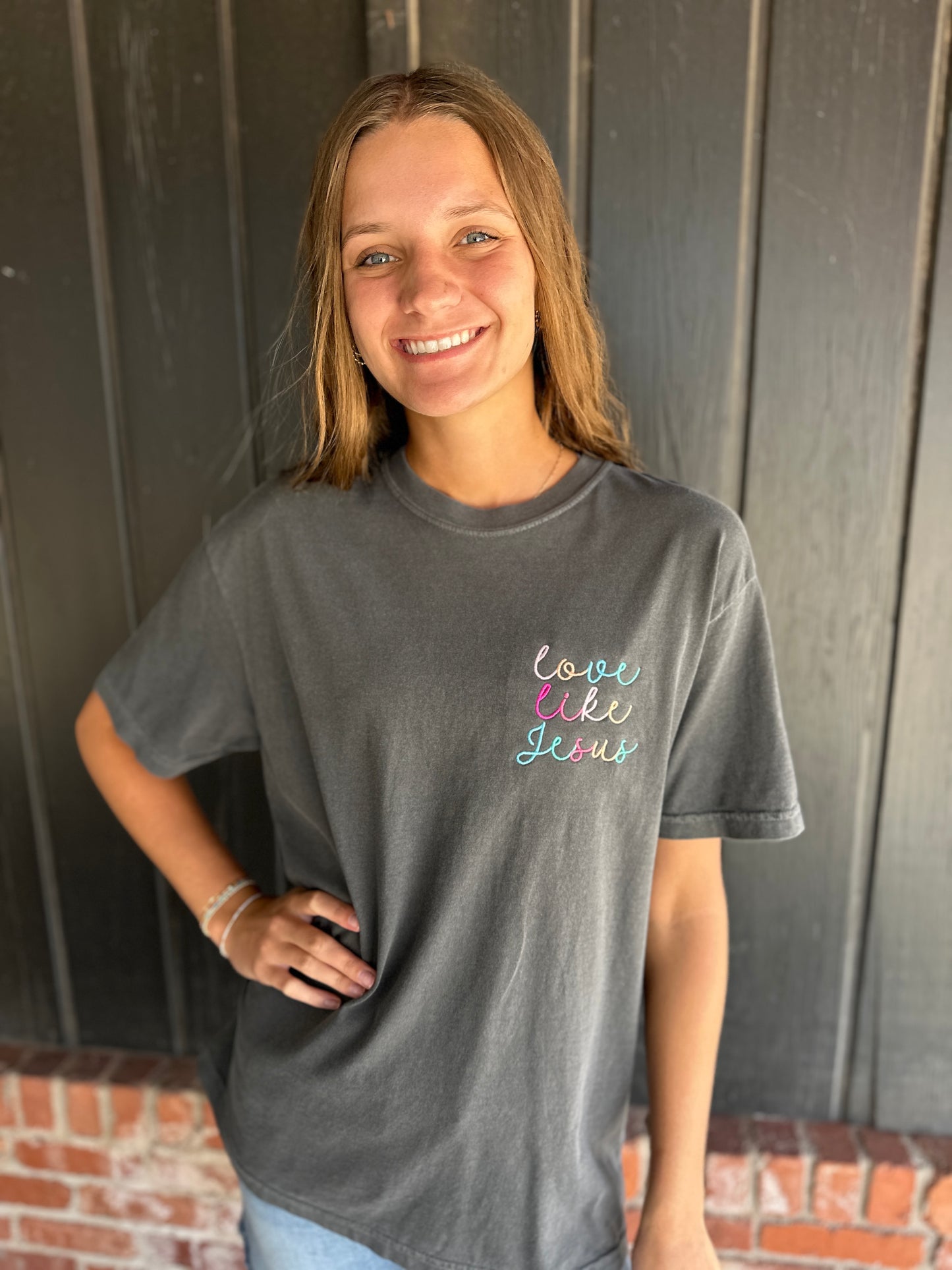 Love Like Jesus Embroidered Tee