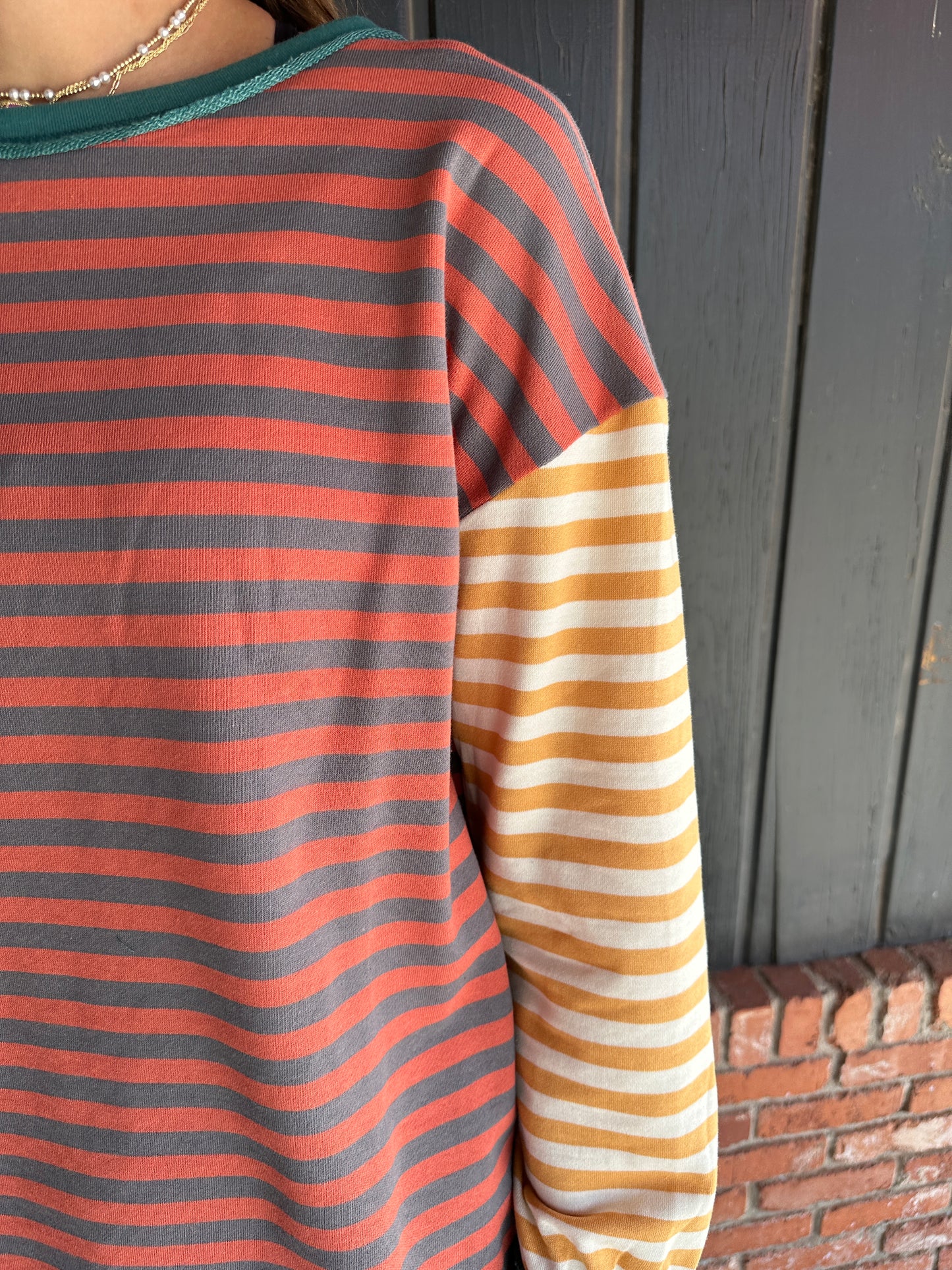 Rust French Terry Pullover Top