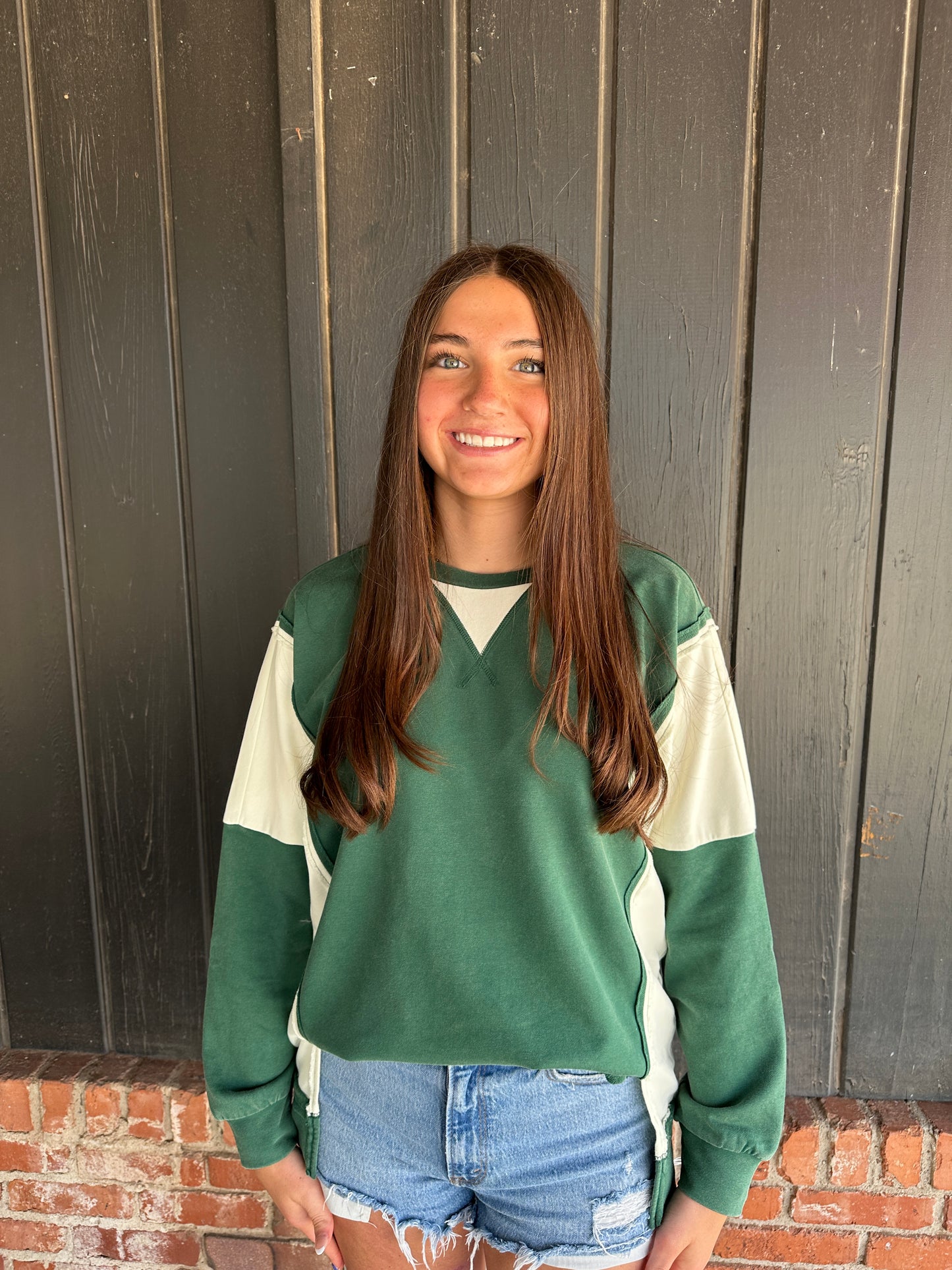 Hunter Green Mixed Crewneck