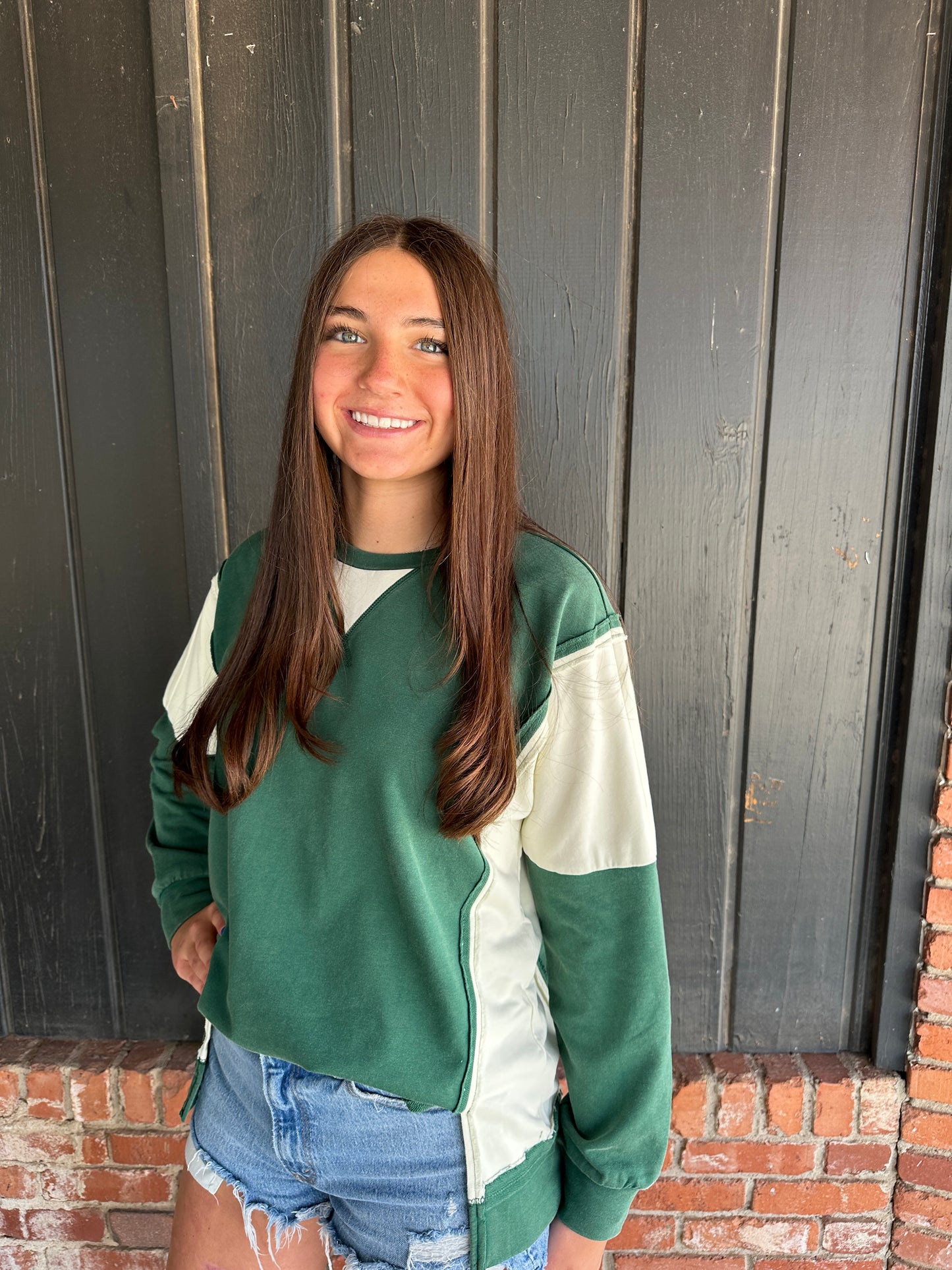 Hunter Green Mixed Crewneck