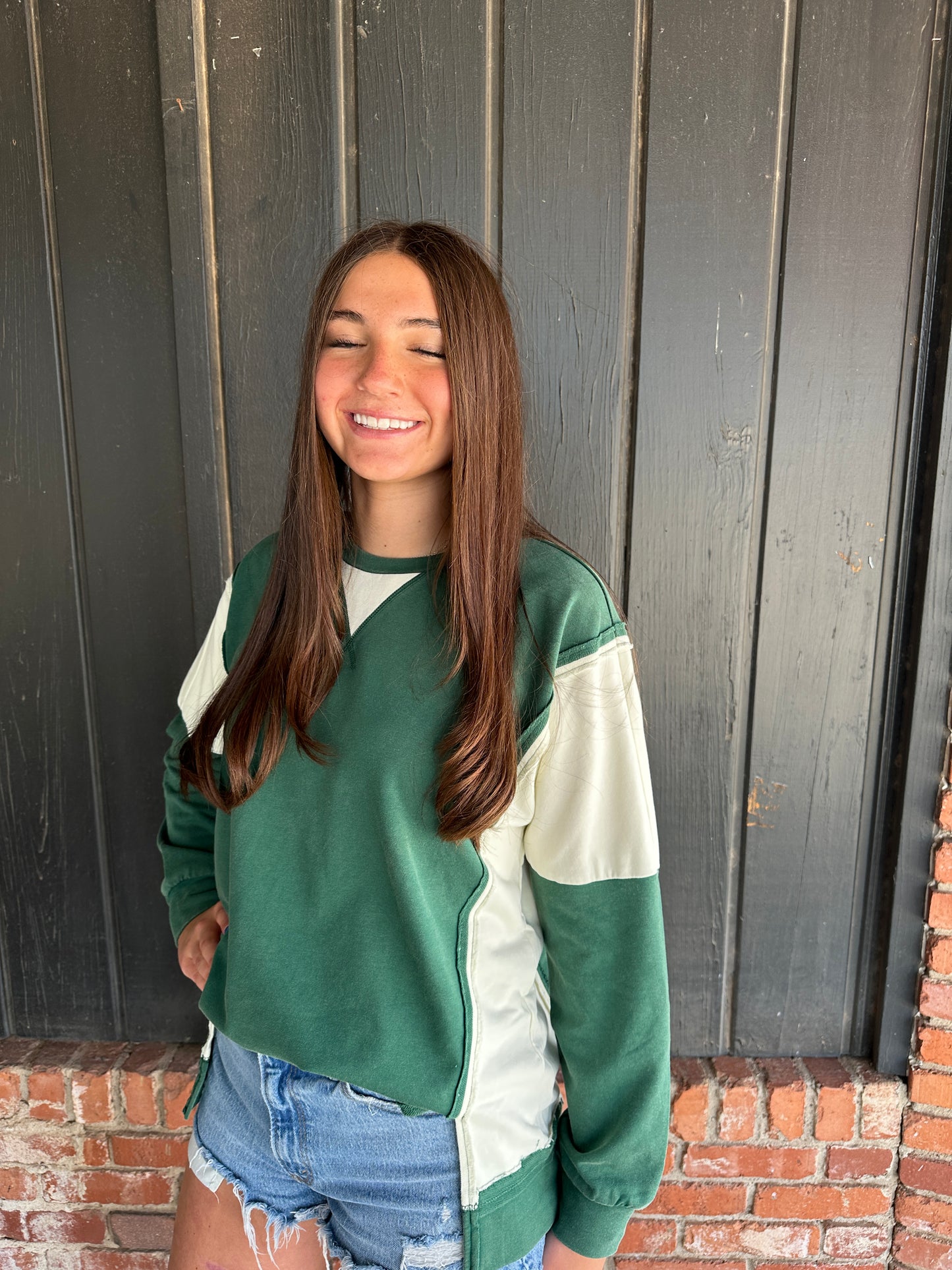 Hunter Green Mixed Crewneck