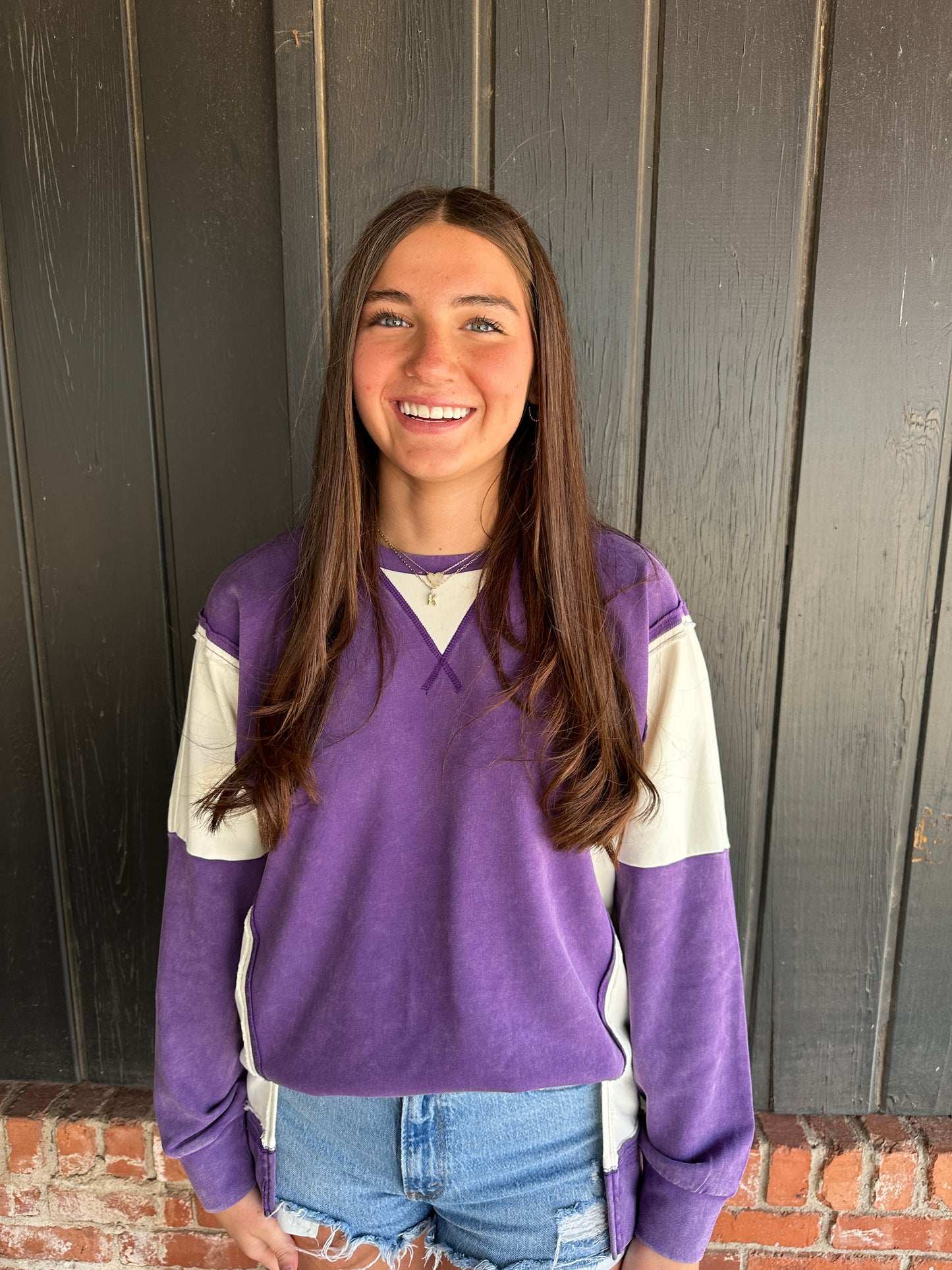 Purple Mixed Crewneck
