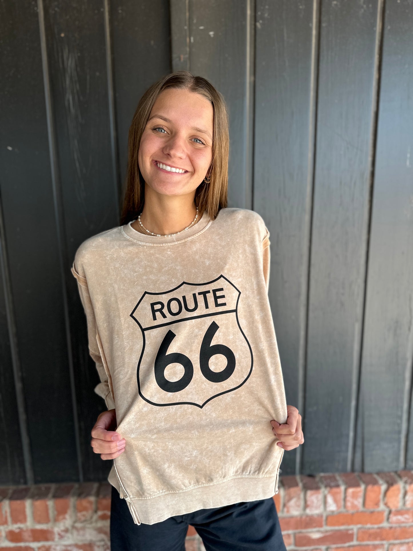 Route 66 Long Sleeve Knit Top