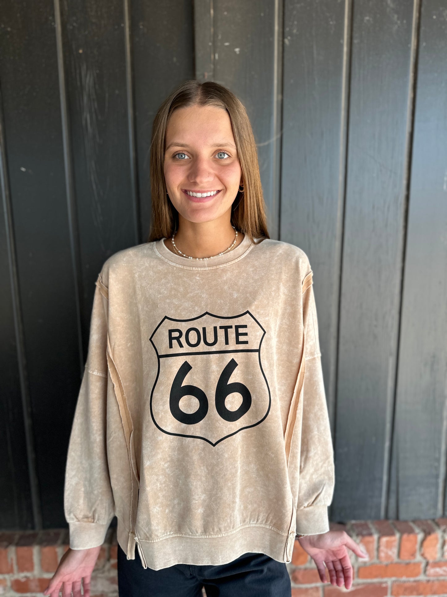 Route 66 Long Sleeve Knit Top