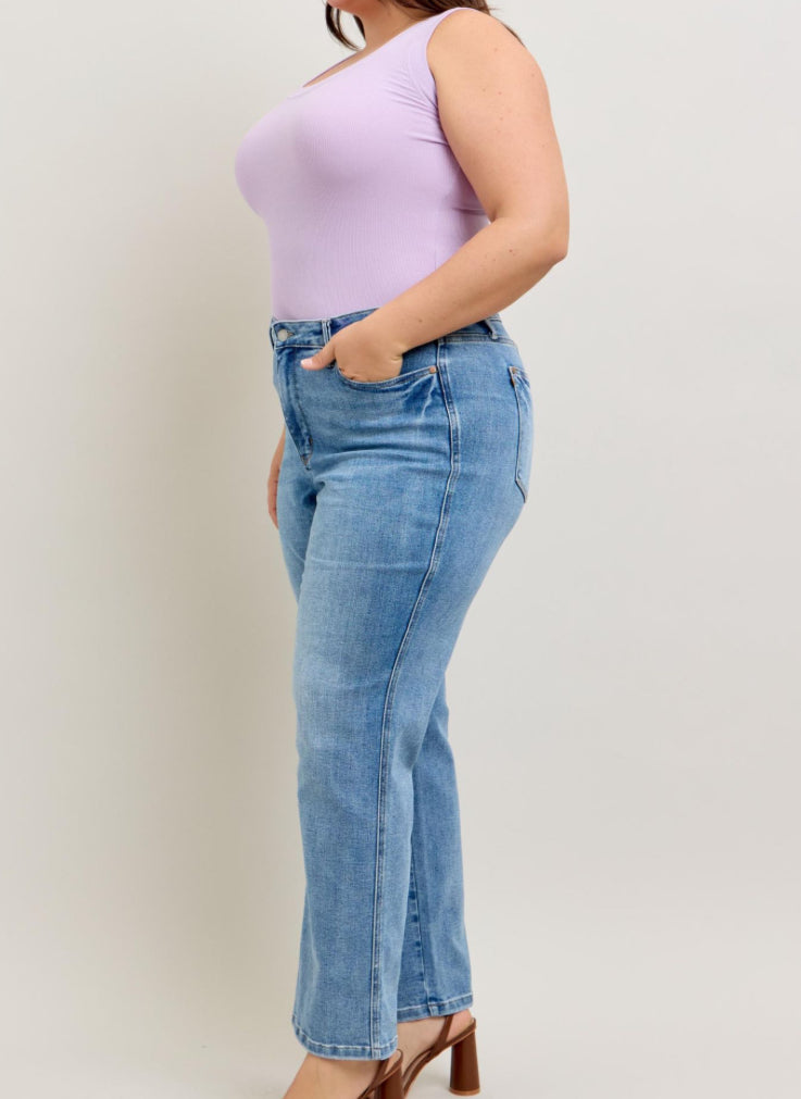 Judy Blue Tummy Control Vintage Wash Straight - Plus