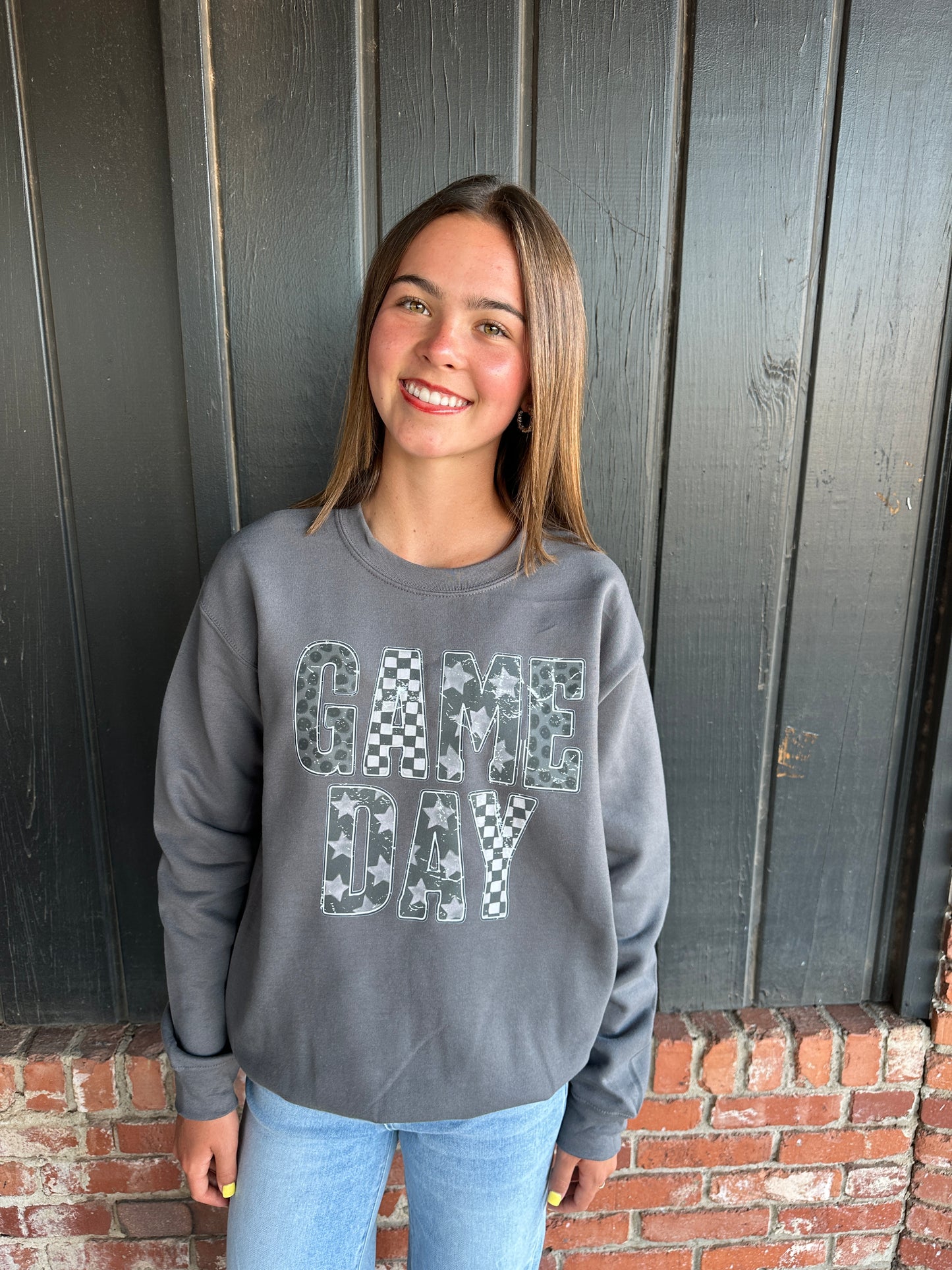 Game Day Grunge Graphic Sweatshirt