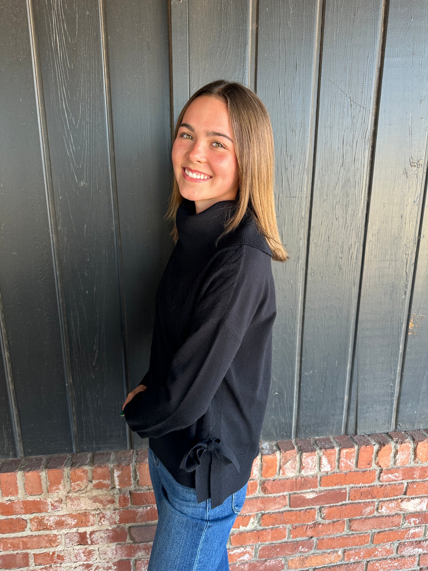 Black Cowl Neck Sweater