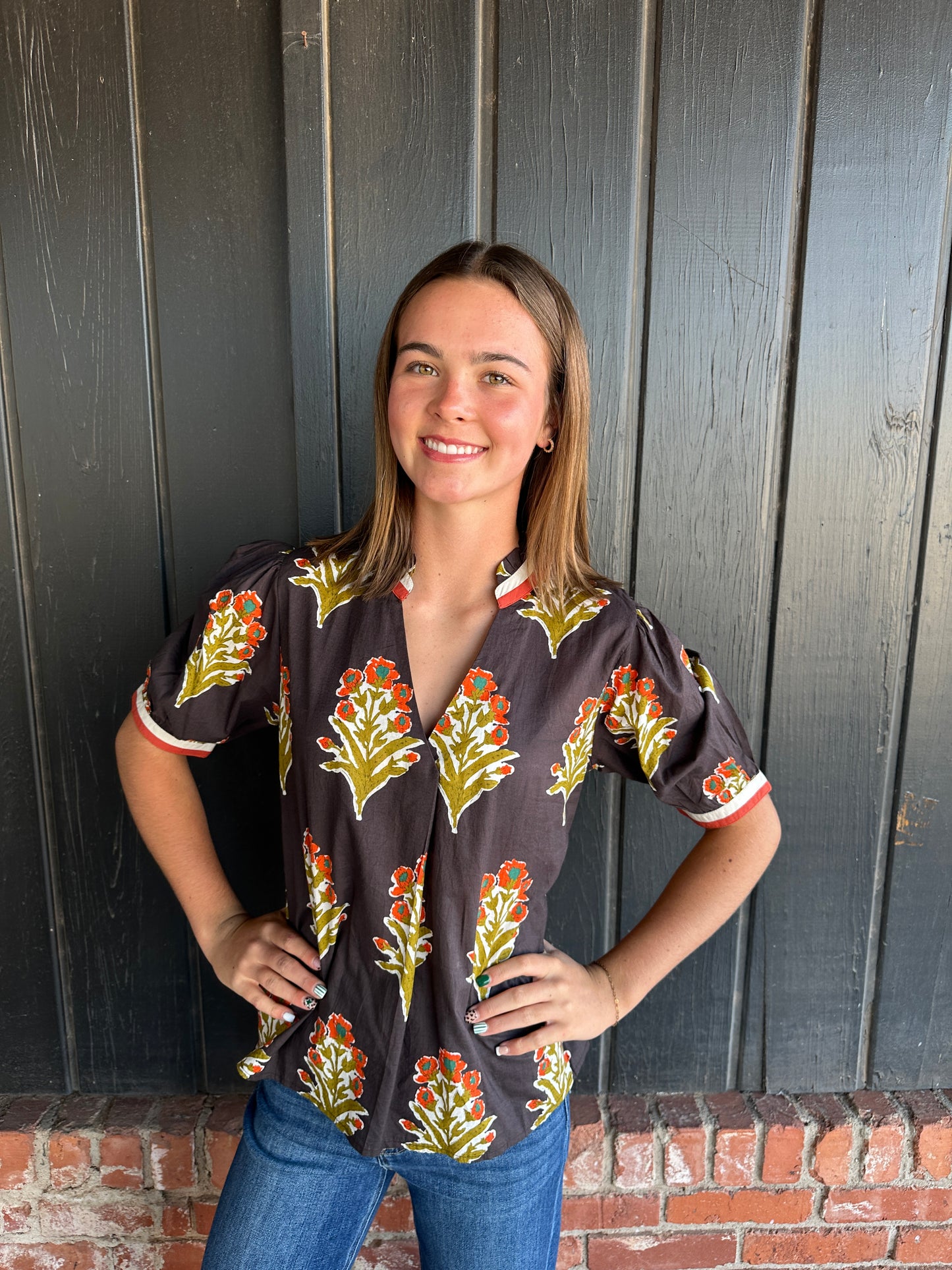 The Jacy Floral Detailed Top