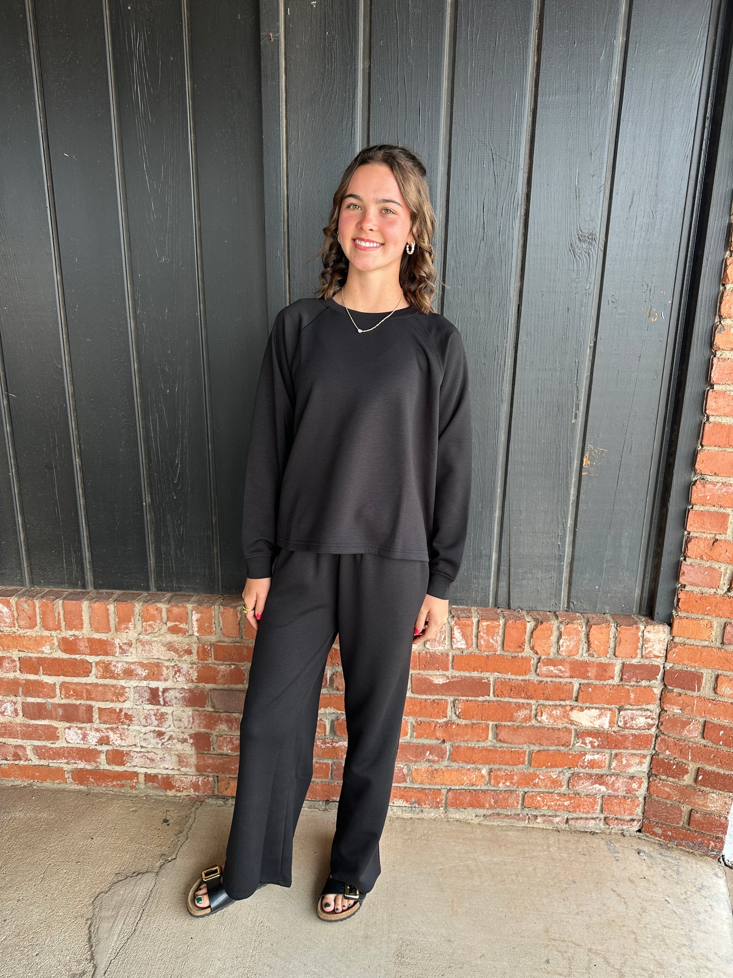 Black Pullover and Pant Set