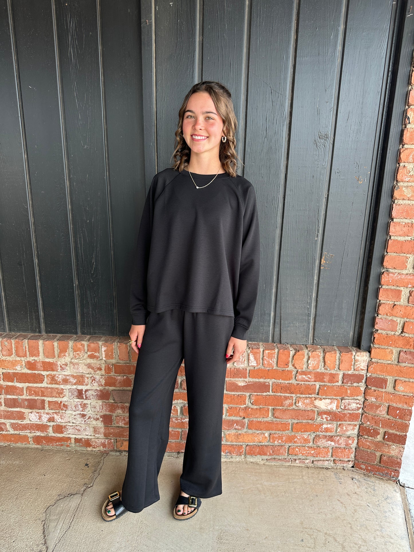 Black Pullover and Pant Set