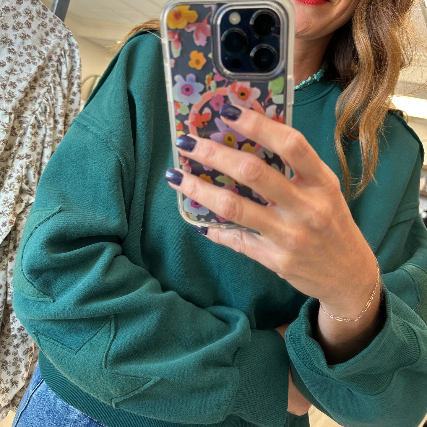 Hunter Green Star Sweatshirt