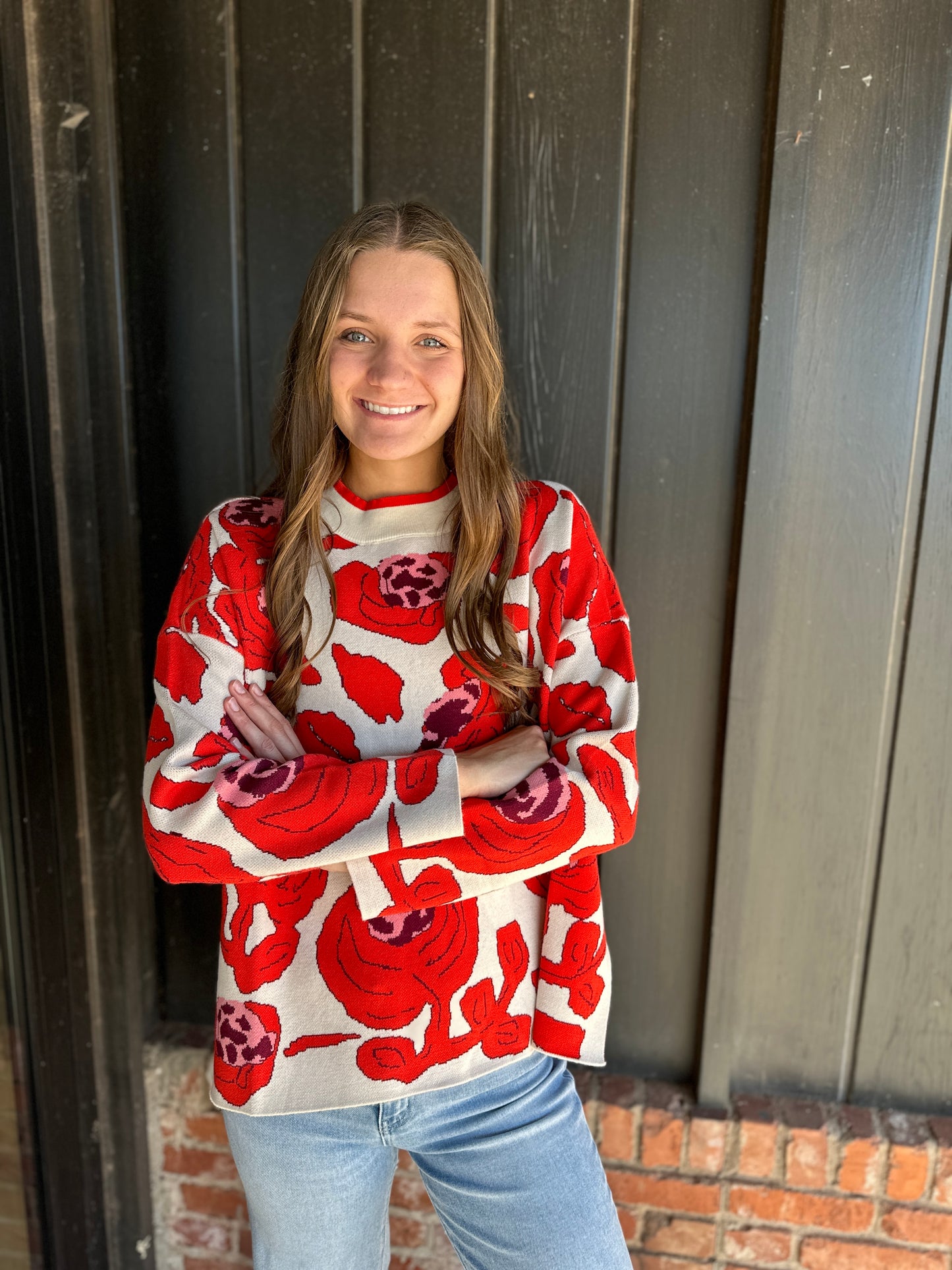 Big Floral Pattern Sweater