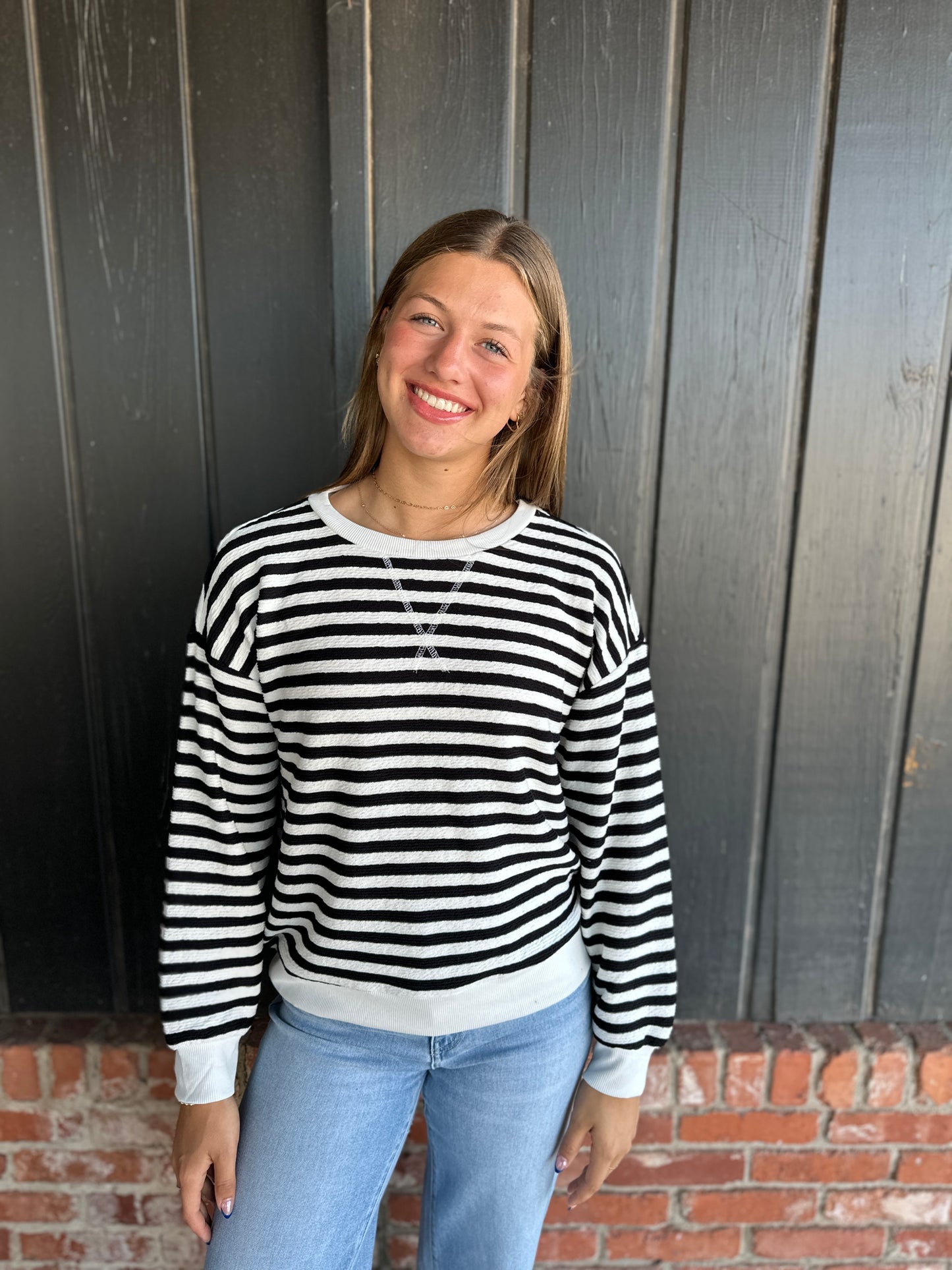 Black & White Striped Pullover