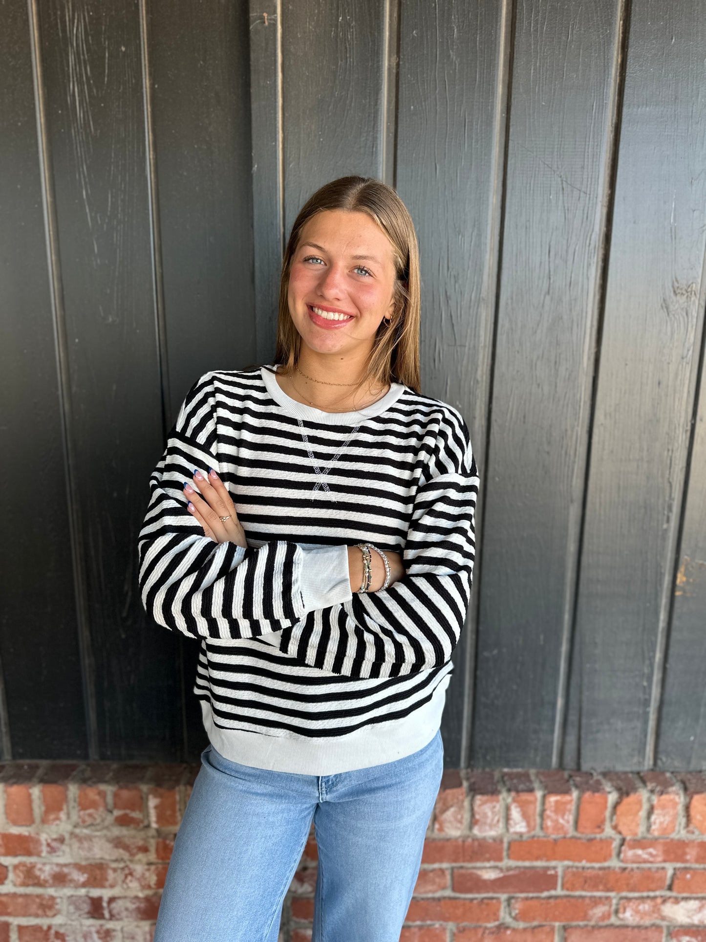 Black & White Striped Pullover
