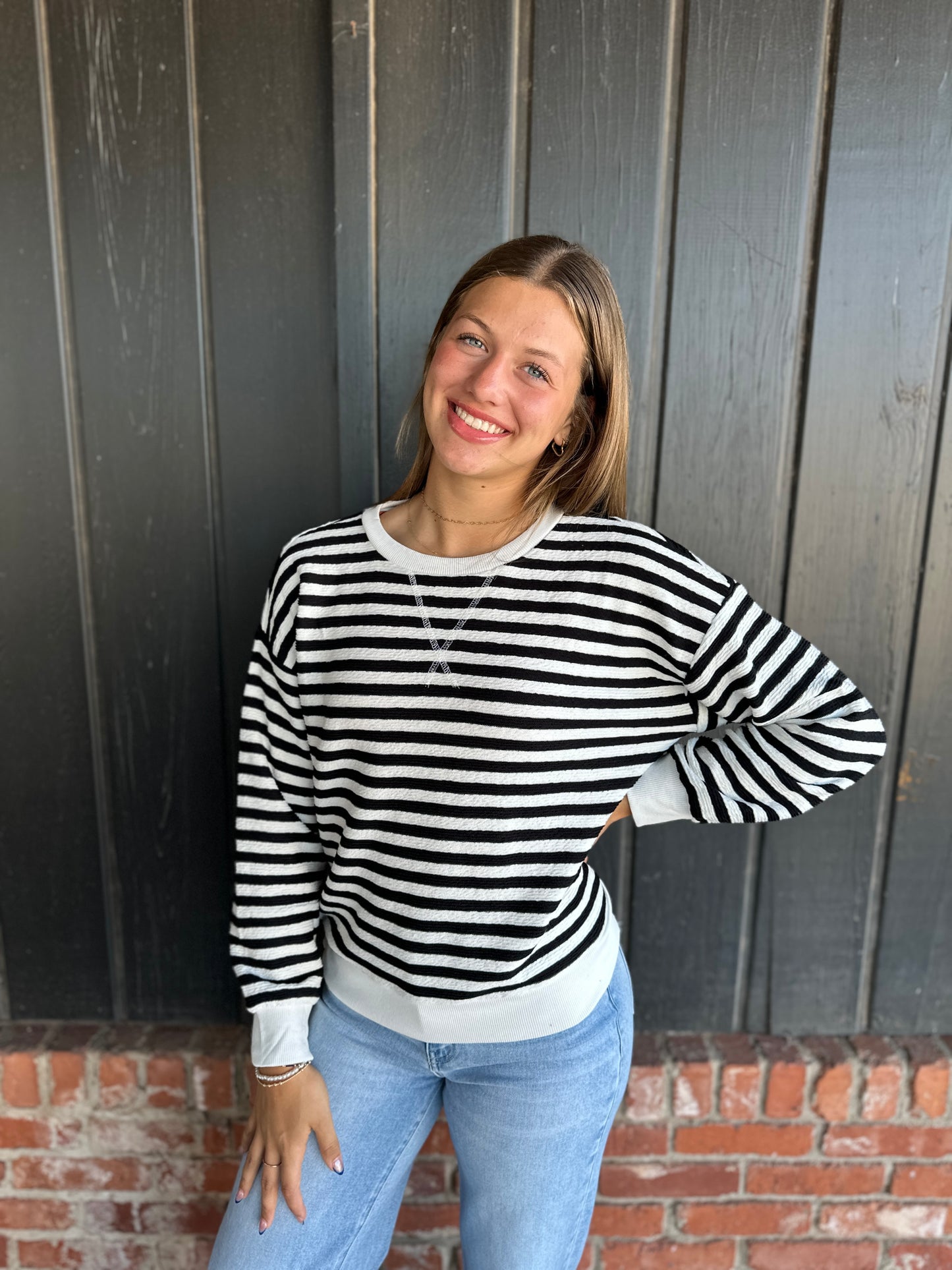 Black & White Striped Pullover