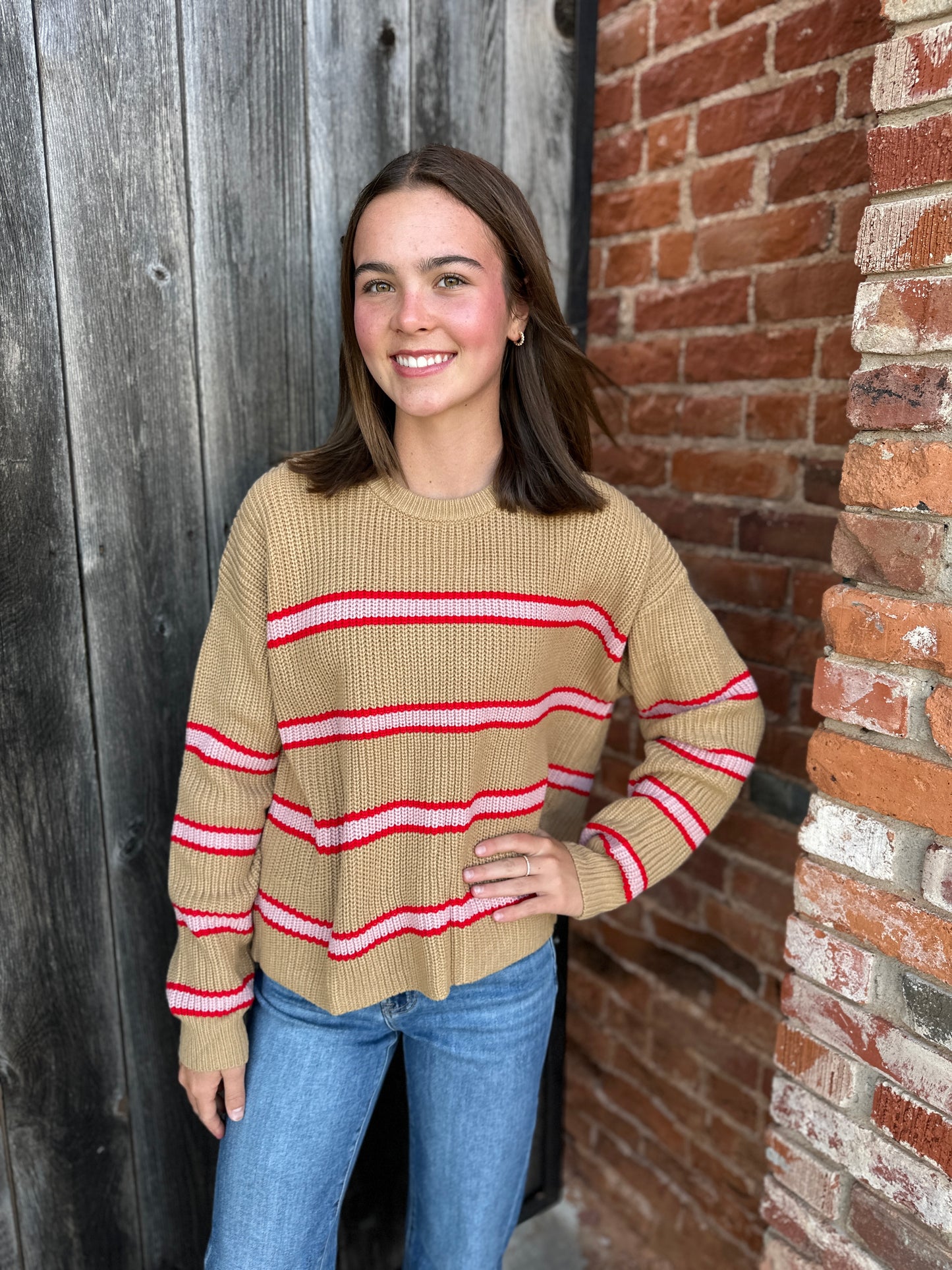 Mocha Combo Striped Sweater