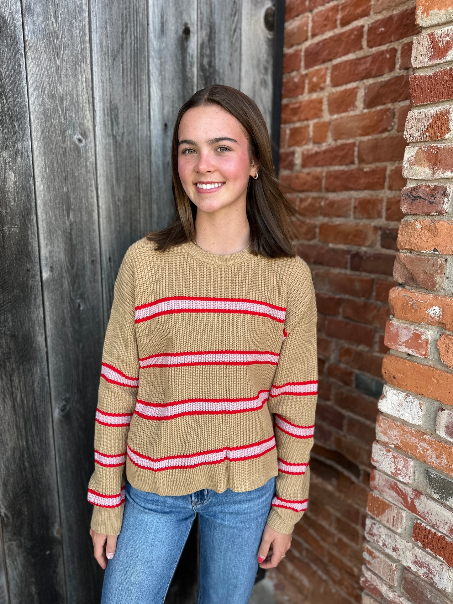 Mocha Combo Striped Sweater
