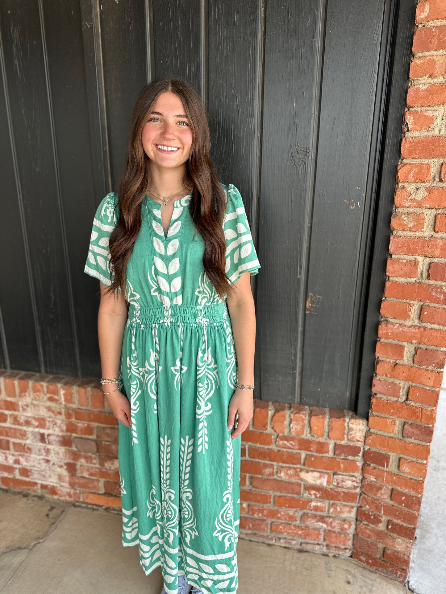 Green Boho Maxi Dress