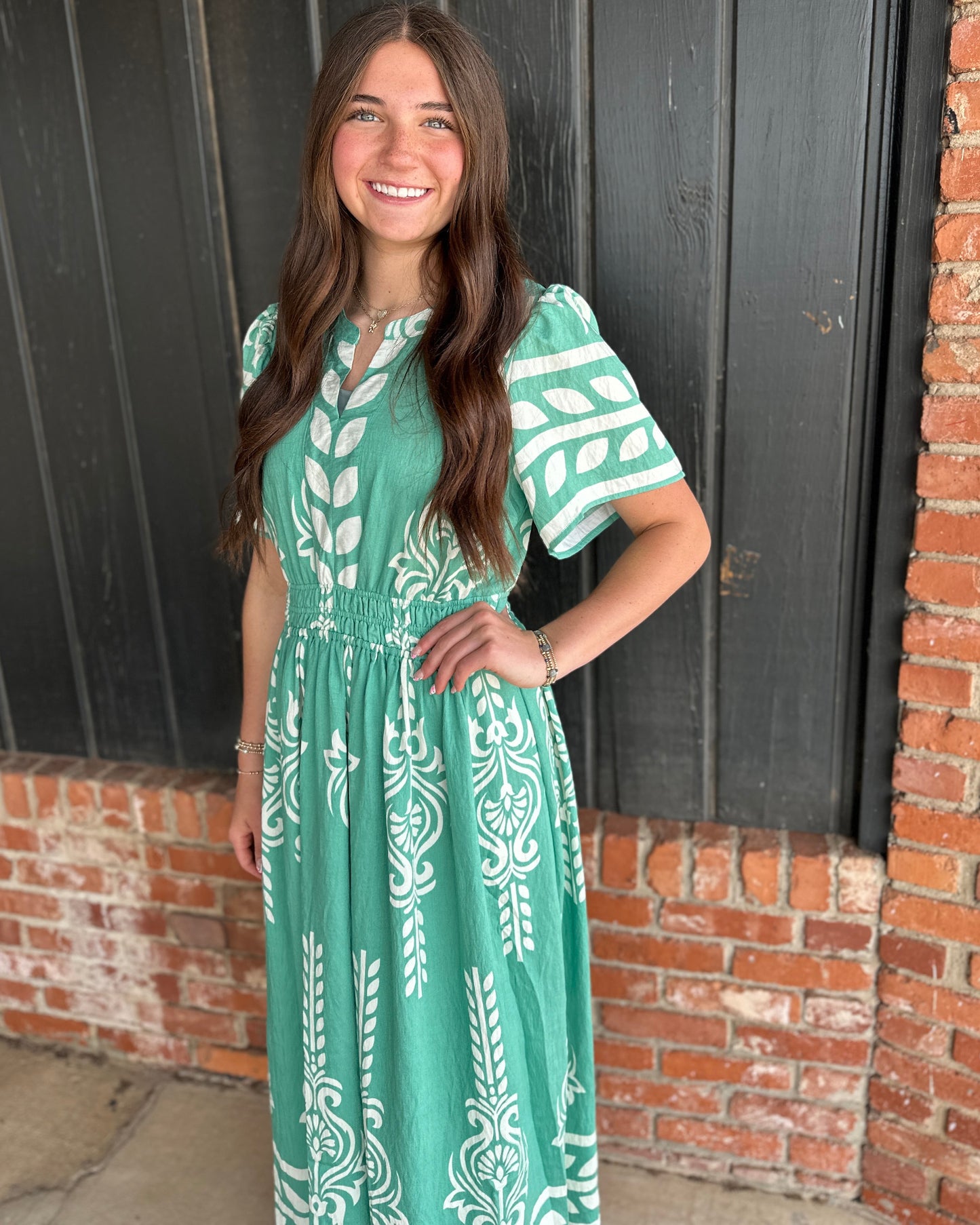 Green Boho Maxi Dress