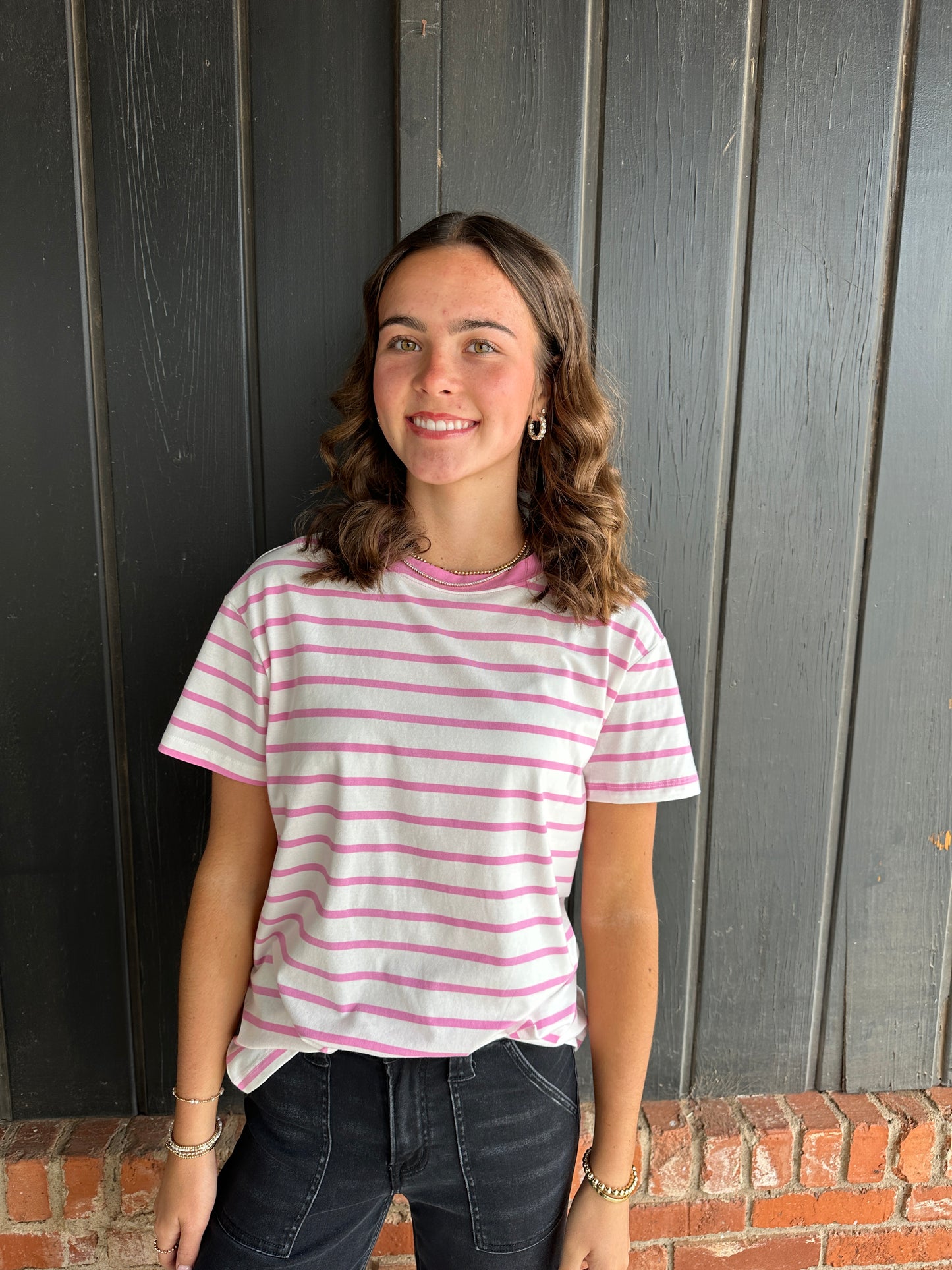 Pink Striped Tee