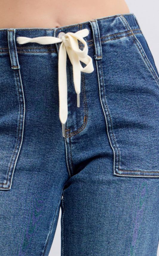 Judy Blue High Waist Drawstring Wide Leg