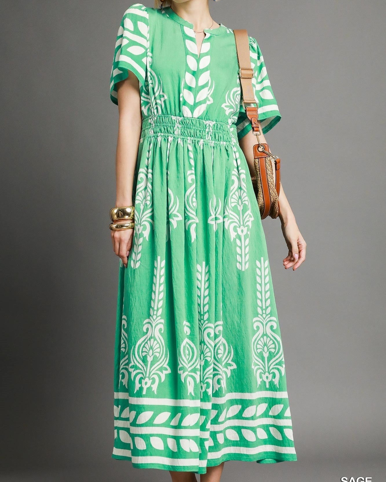 Green Boho Maxi Dress