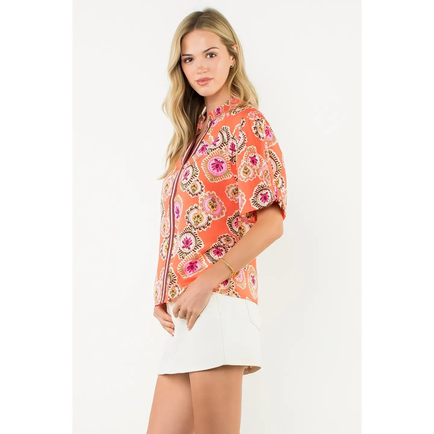 The Emily Smocked Neck Puff Sleeve Top