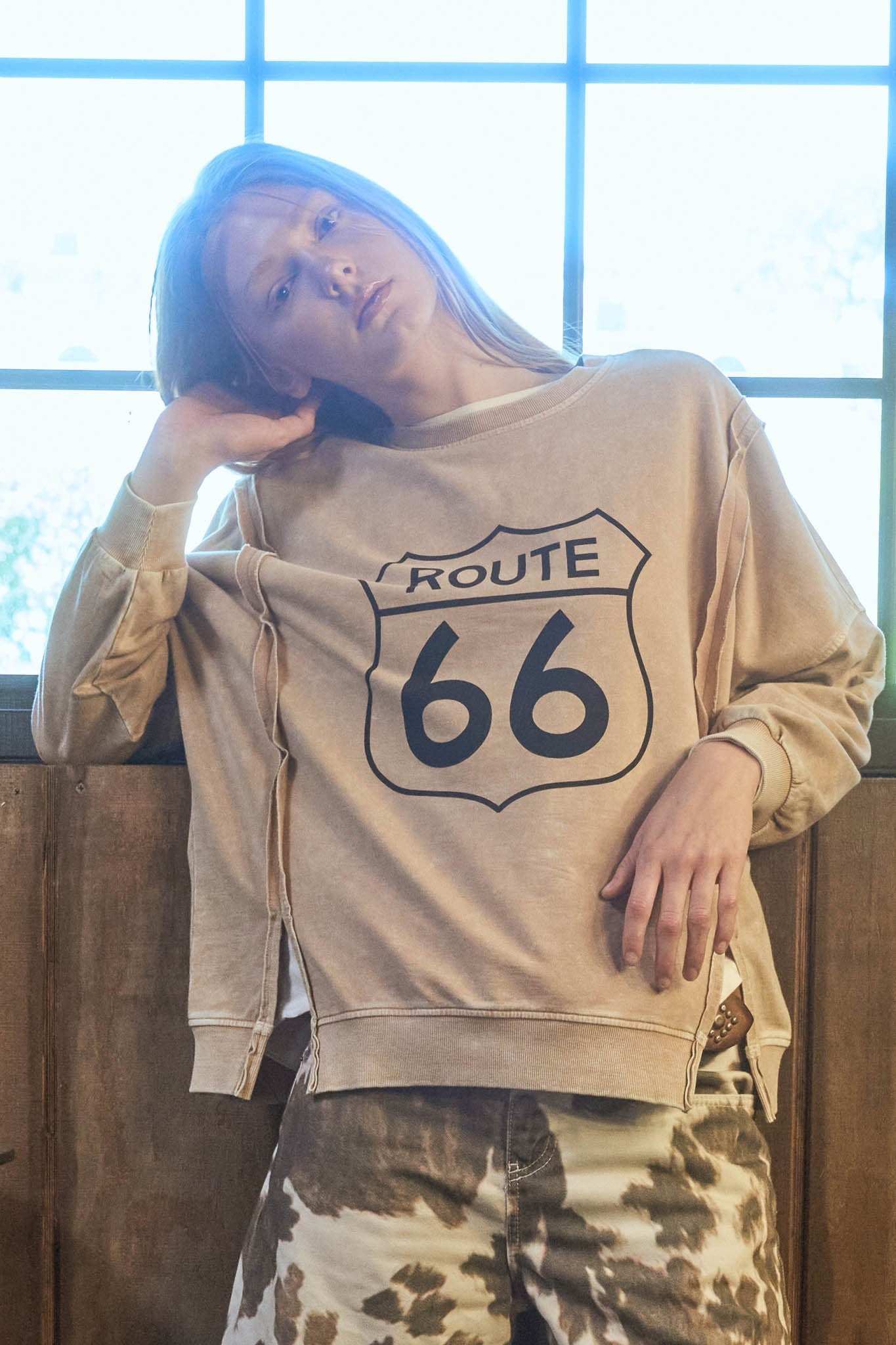 Route 66 Long Sleeve Knit Top