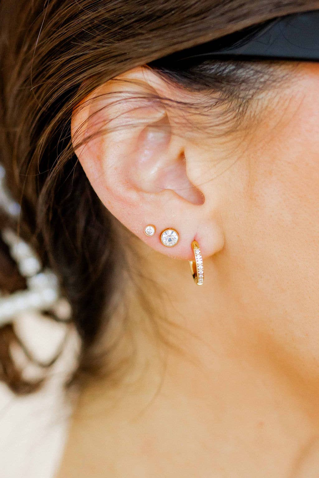 Screwback Stud Earrings - Juliet - Clear - 5mm