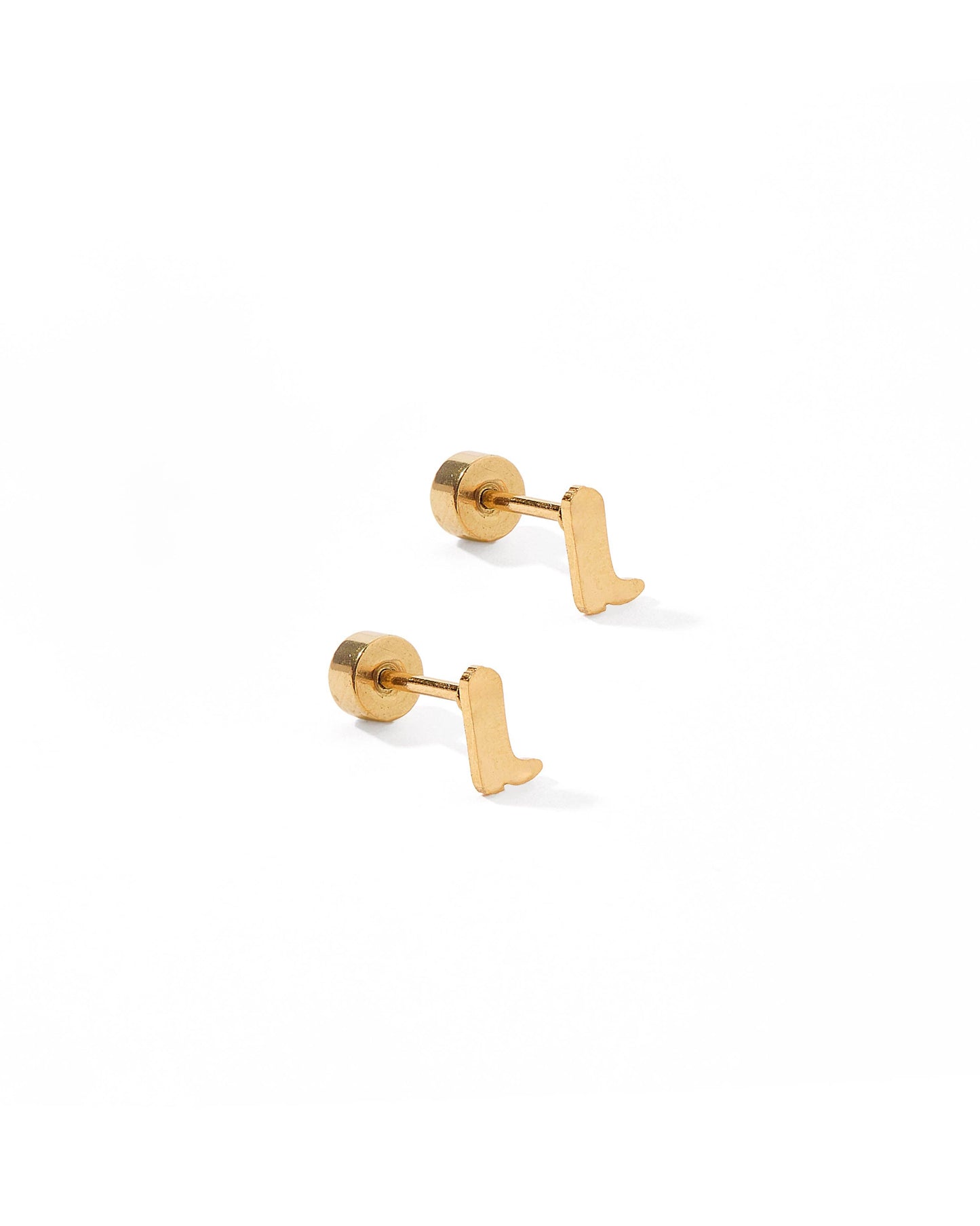 Screwback Stud Earrings - Petite Cowgirl Boot