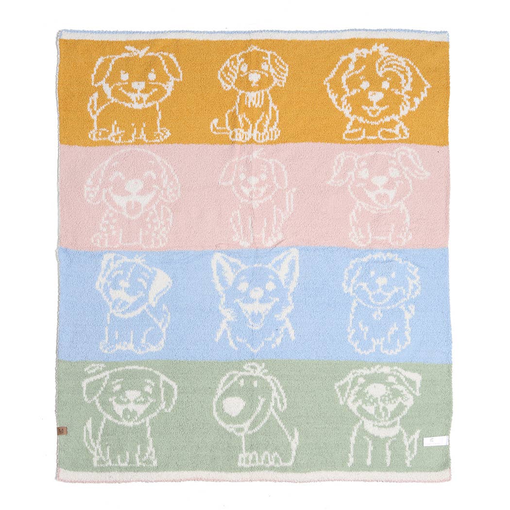 Child's Multi Puppy Pattern Throw Blanket