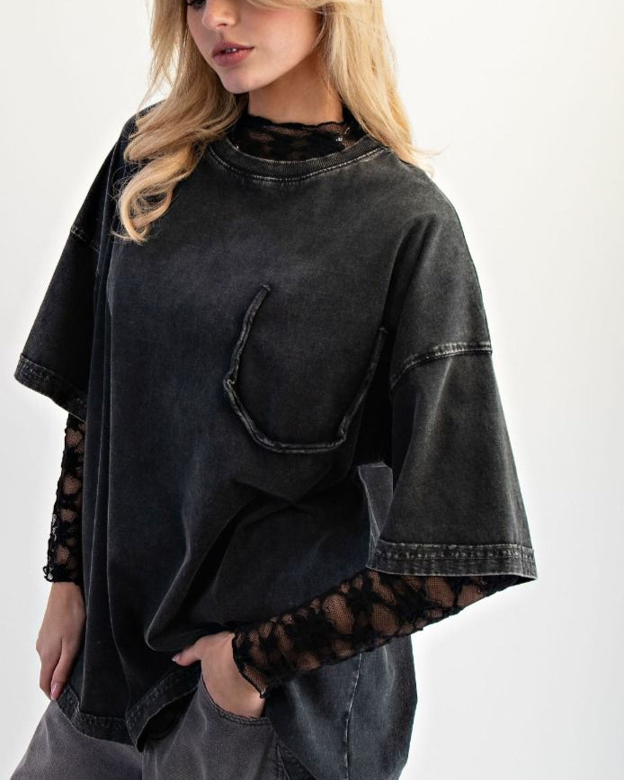 Black Oversized boxy tee