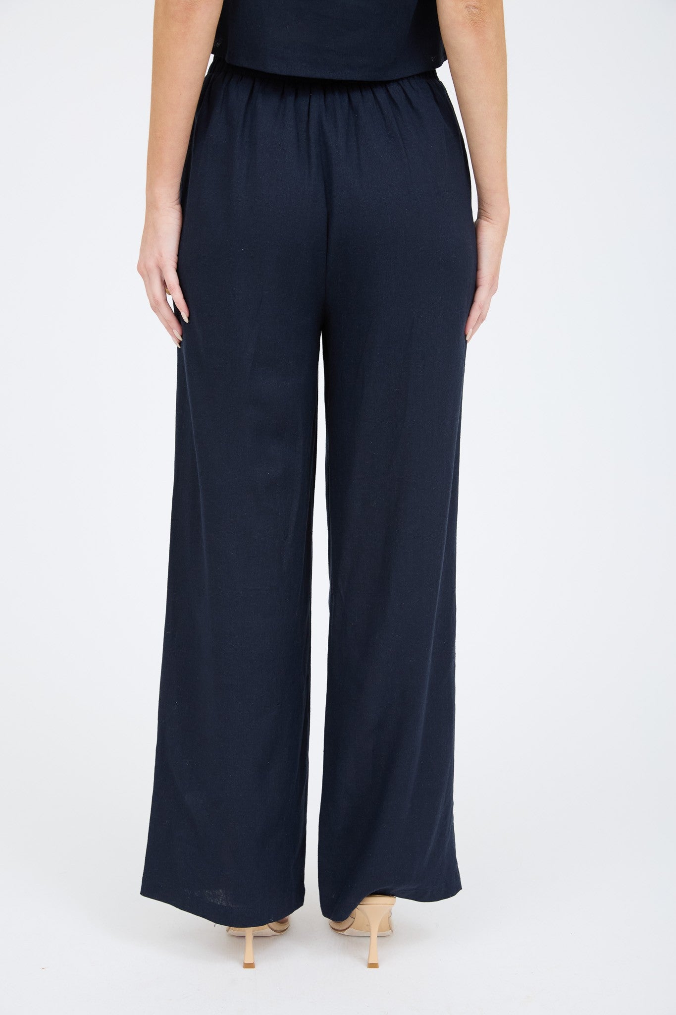 Black linen dress pant