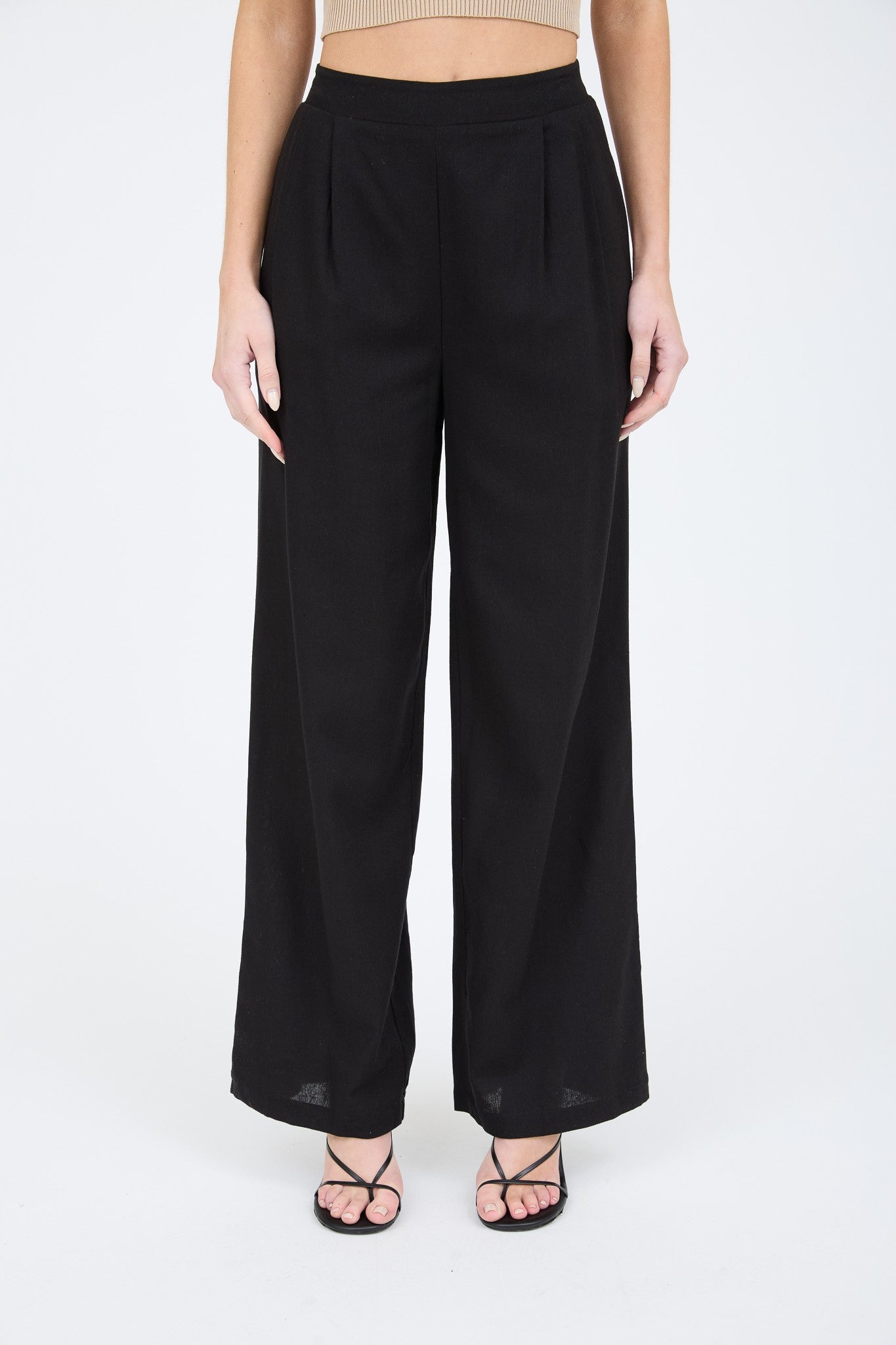 Black linen dress pant