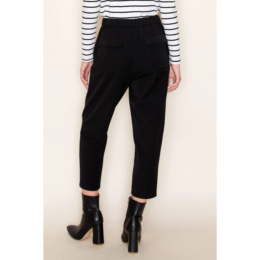 Black Waist Band Button and Zipper Closer Pants