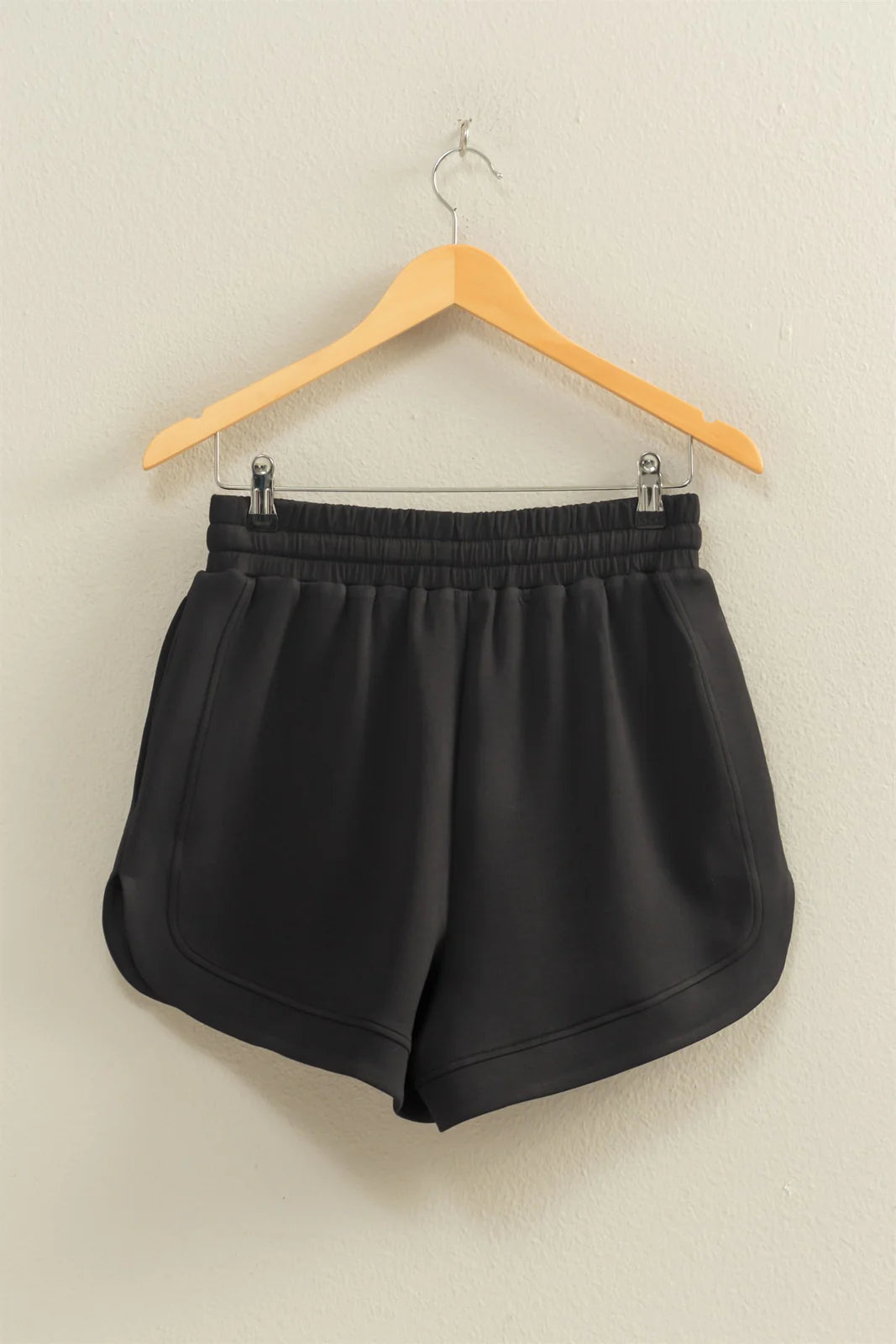 Black Scuba Loose Shorts