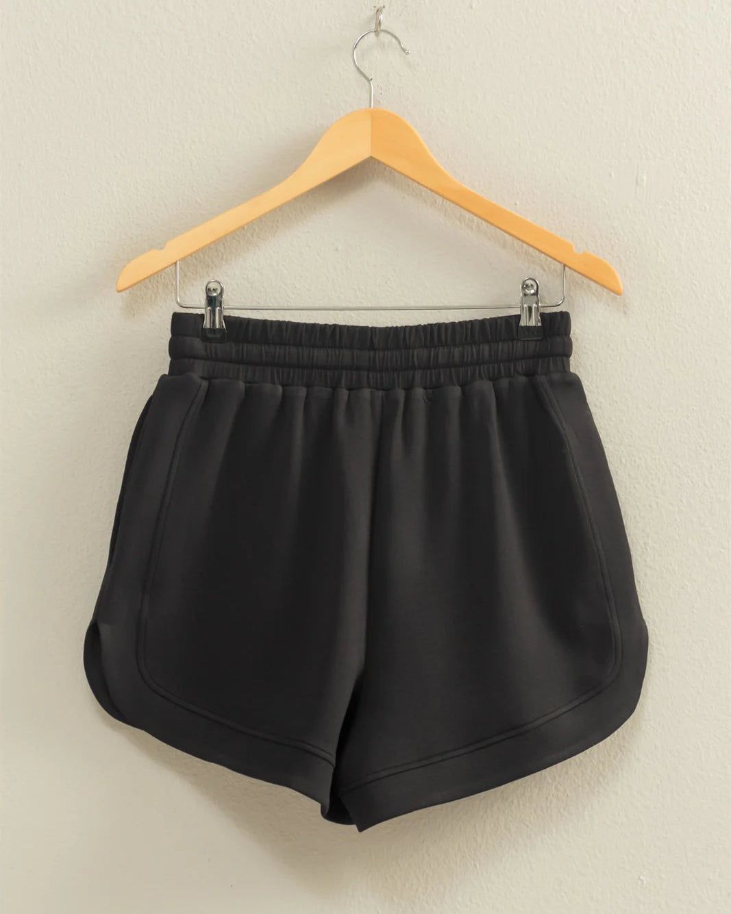 Black Scuba Loose Shorts