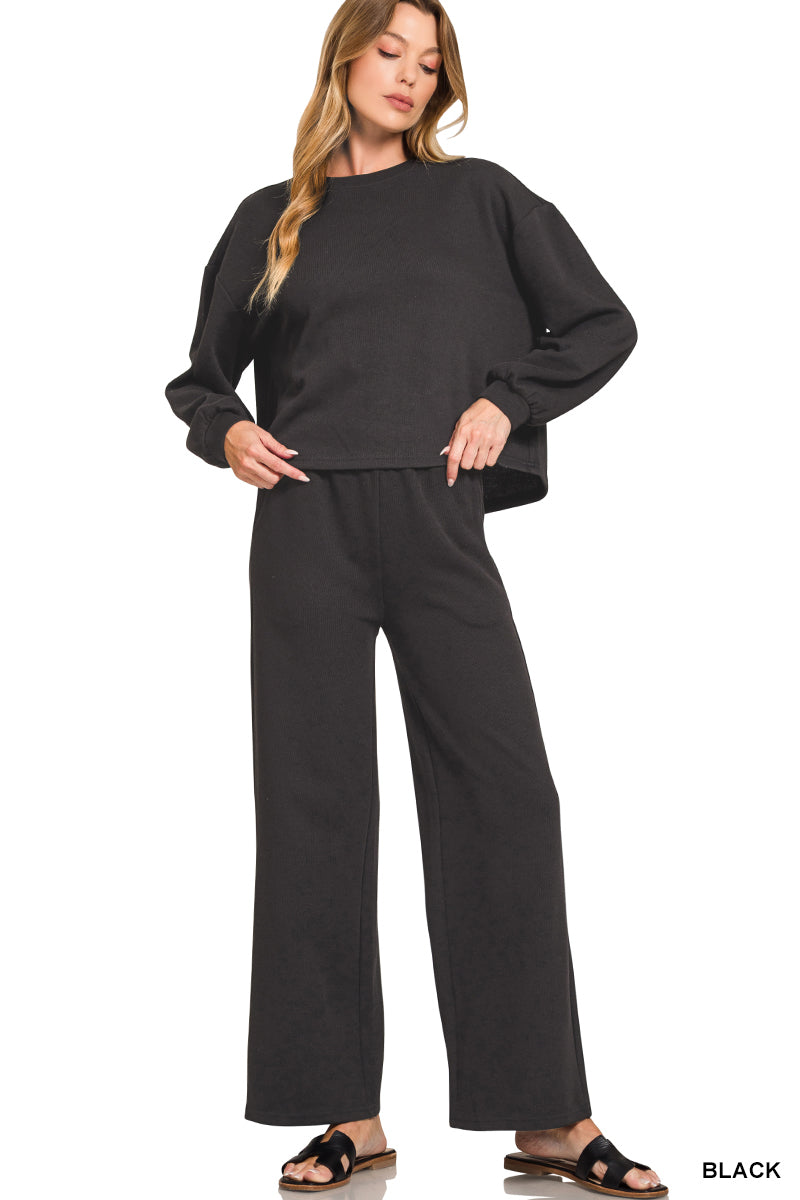Black Pullover and Pant Set
