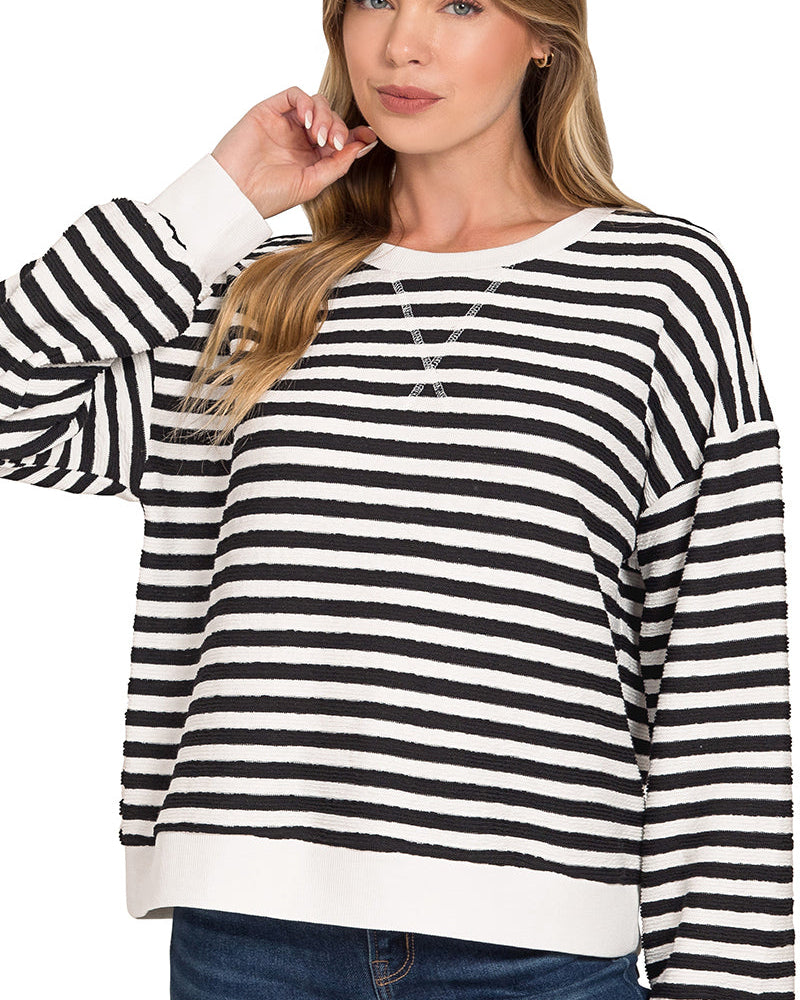 Black & White Striped Pullover